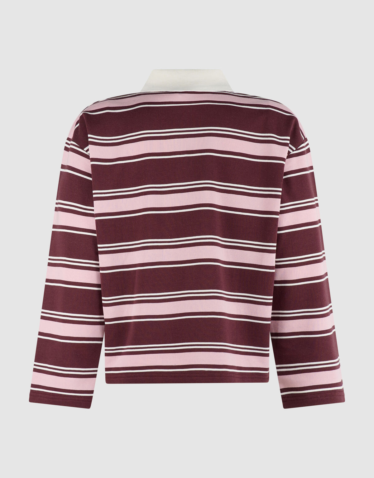 Gestreiftes Polo Longsleeve dunkelrot SHOEBY WOMEN