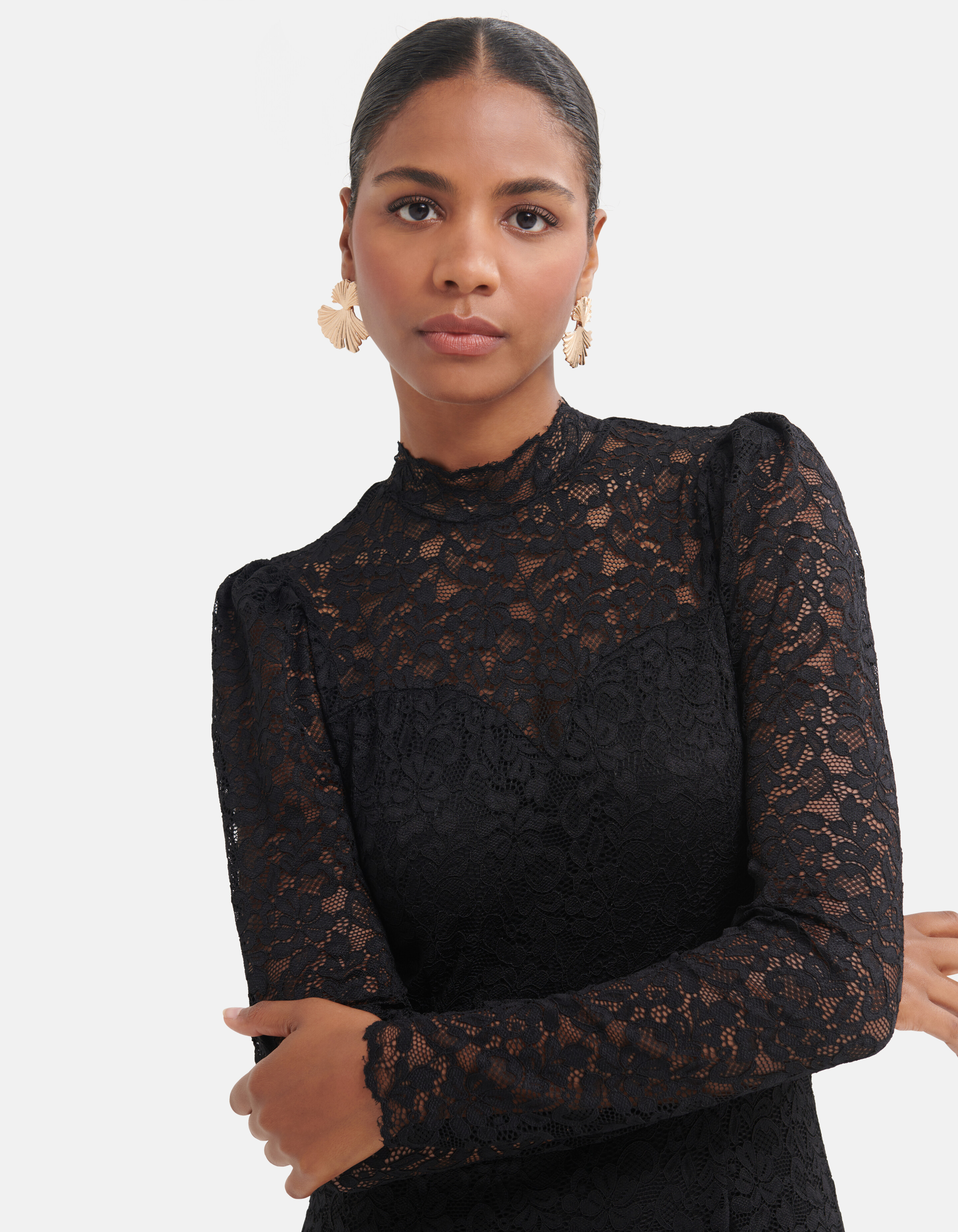Maxikleid aus Spitze Schwarz von Fred SHOEBY WOMEN
