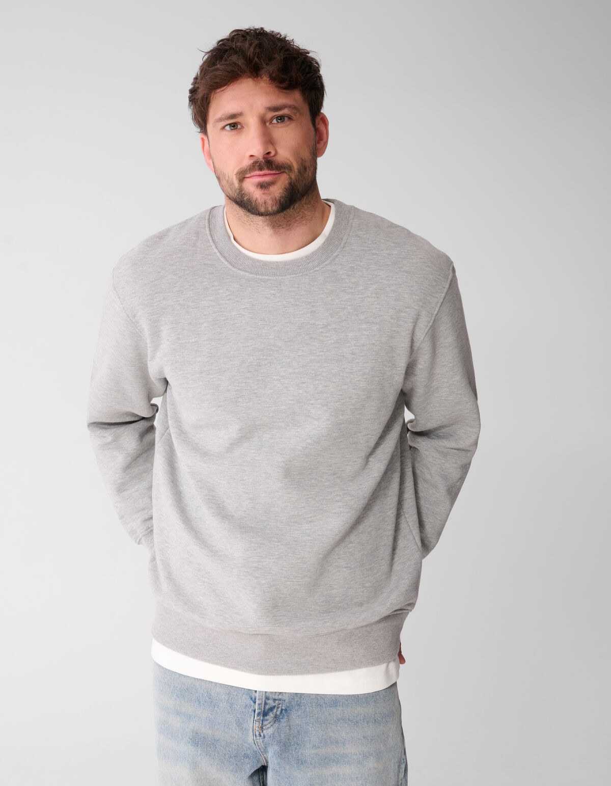 Rib Spark Sweater Hellgrau SHOEBY MEN