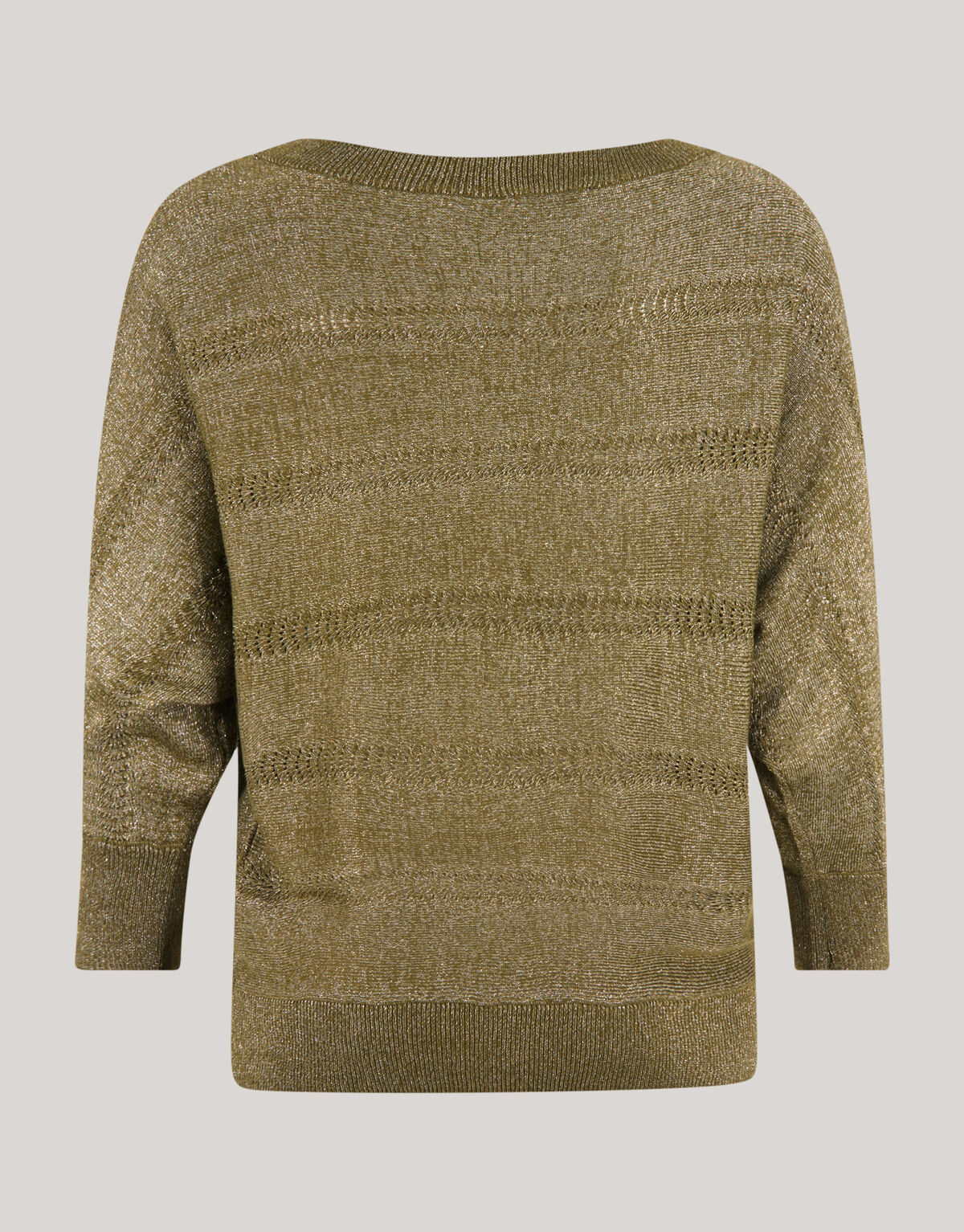 Glitzer ajour Fledermaus&auml;rmel Pullover gr&uuml;n SHOEBY WOMEN