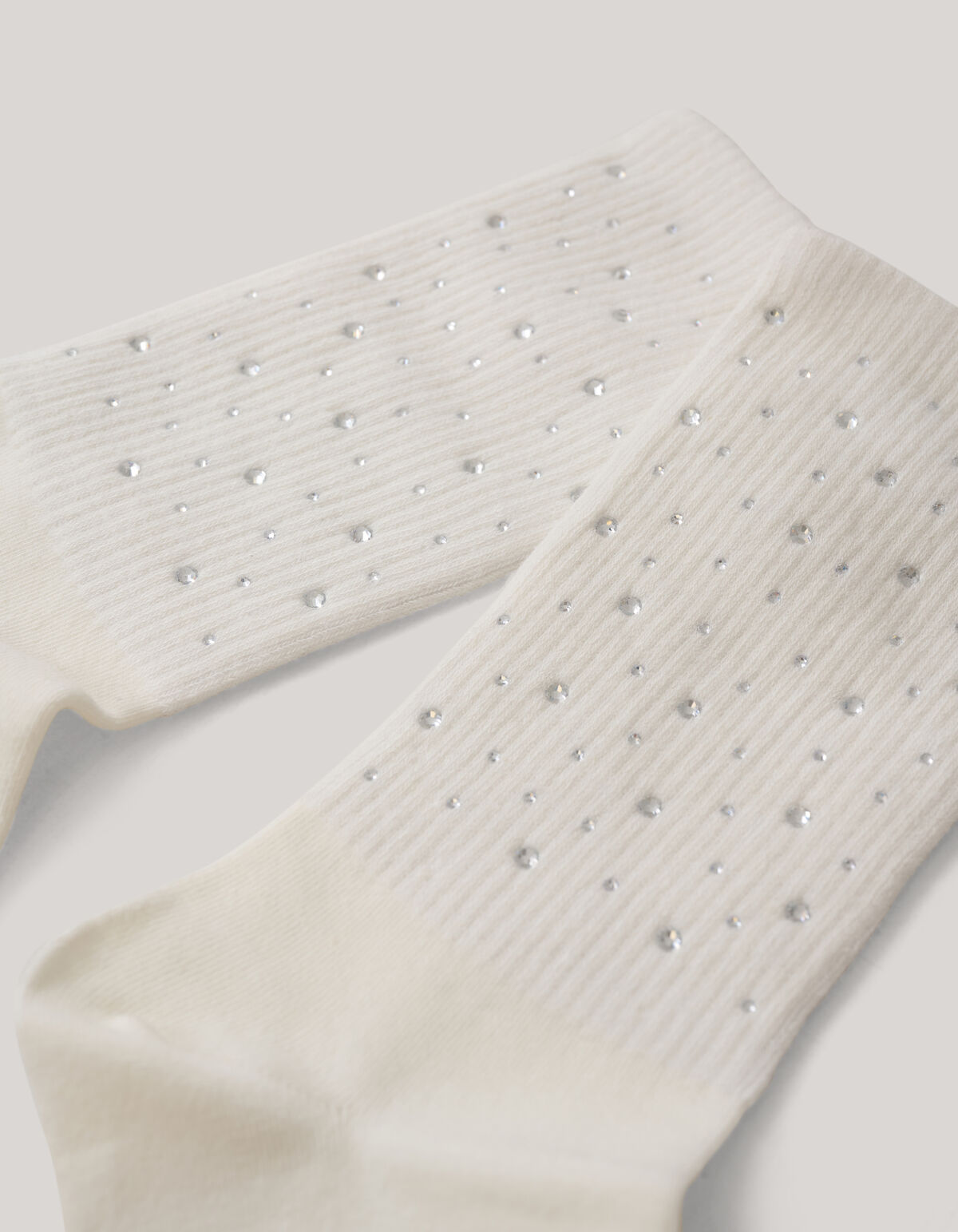Strass Socken Off White SHOEBY ACCESSOIRES