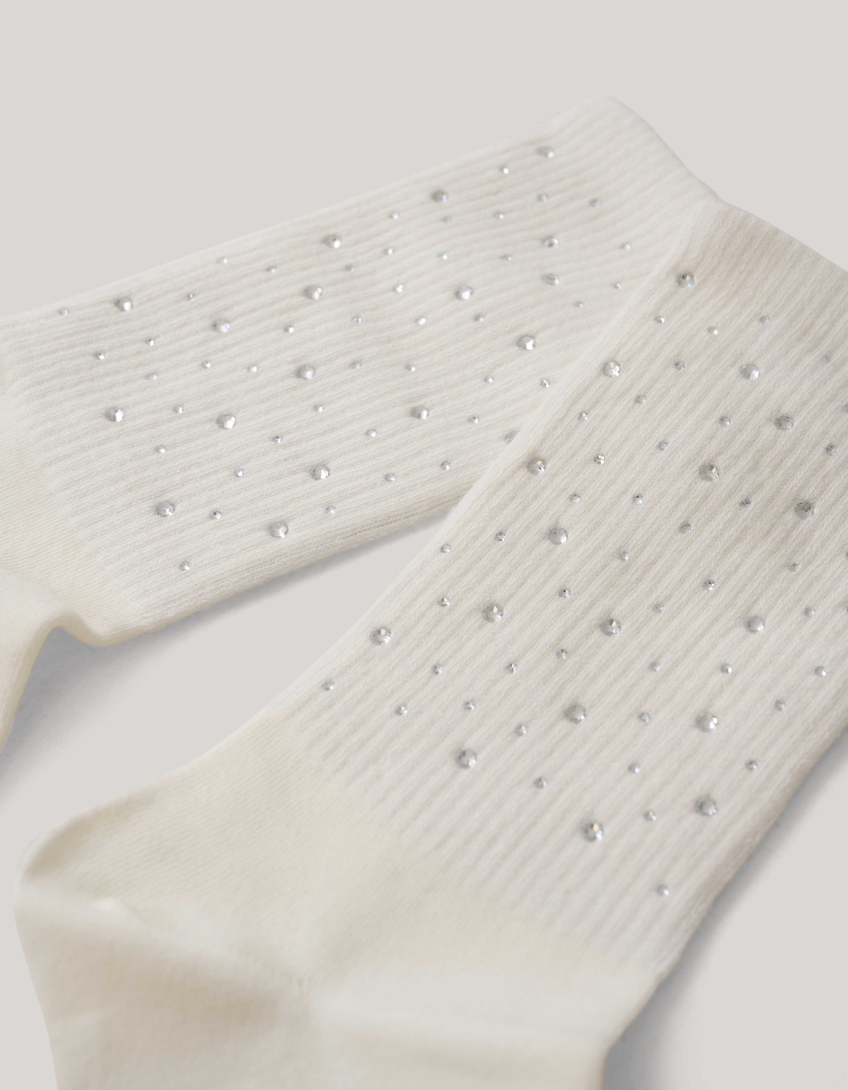 Strass Socken Off White SHOEBY ACCESSOIRES