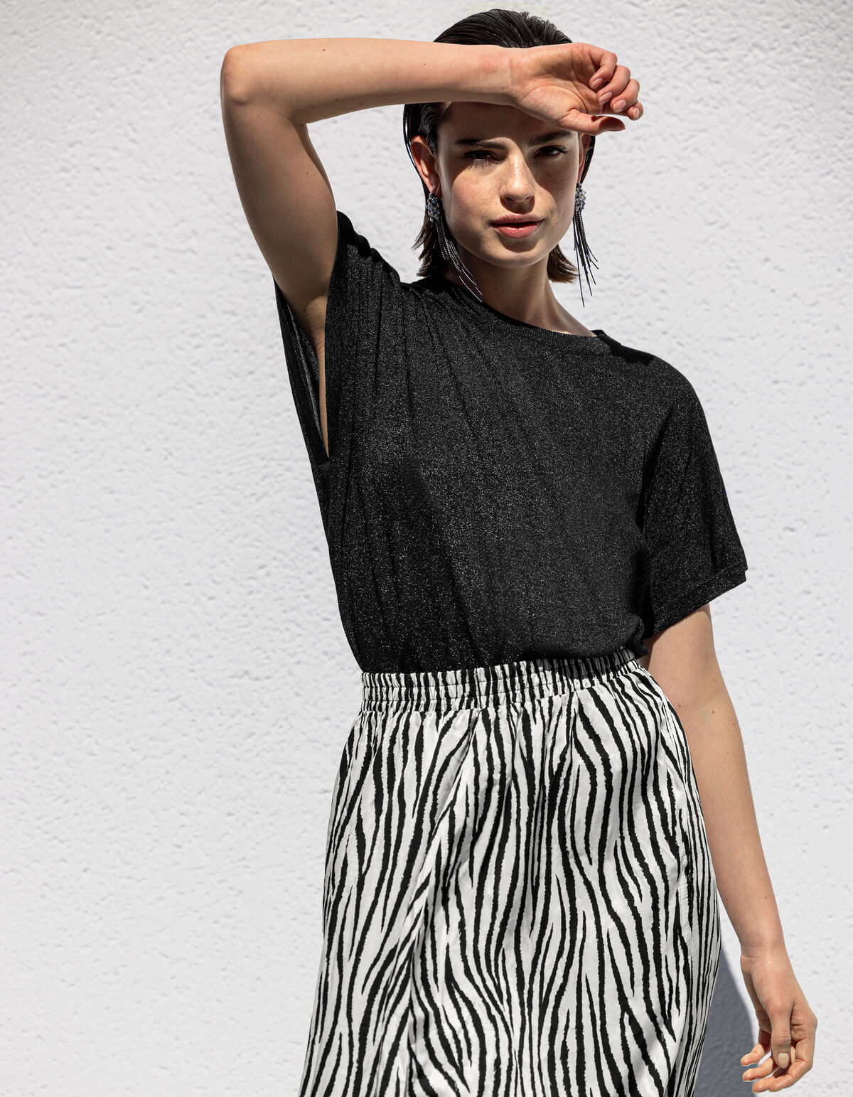 Lose geschnittenes T-Shirt Anthrazit SHOEBY WOMEN