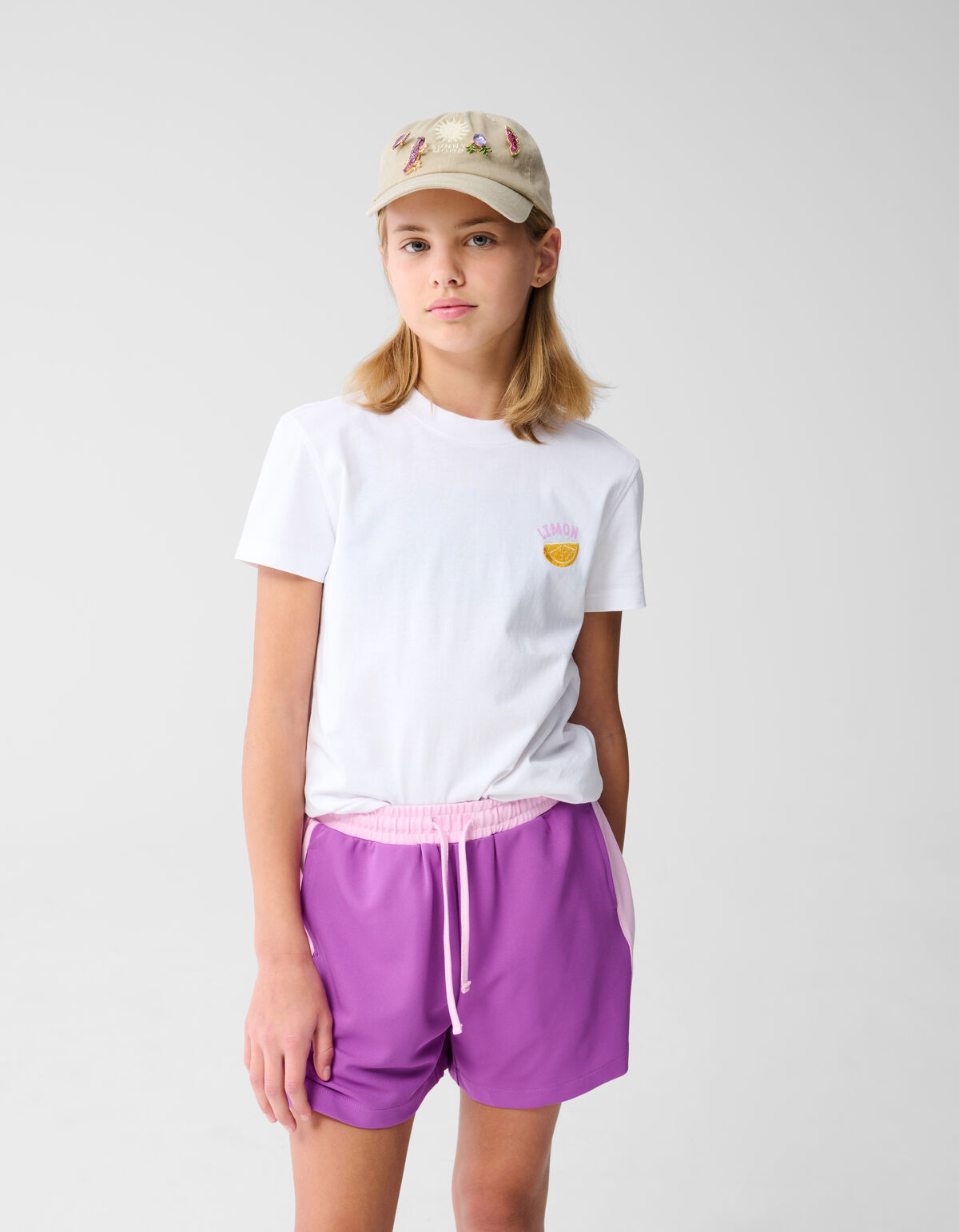 Zitrone Kunstwerk T-shirt Wit SHOEBY GIRLS