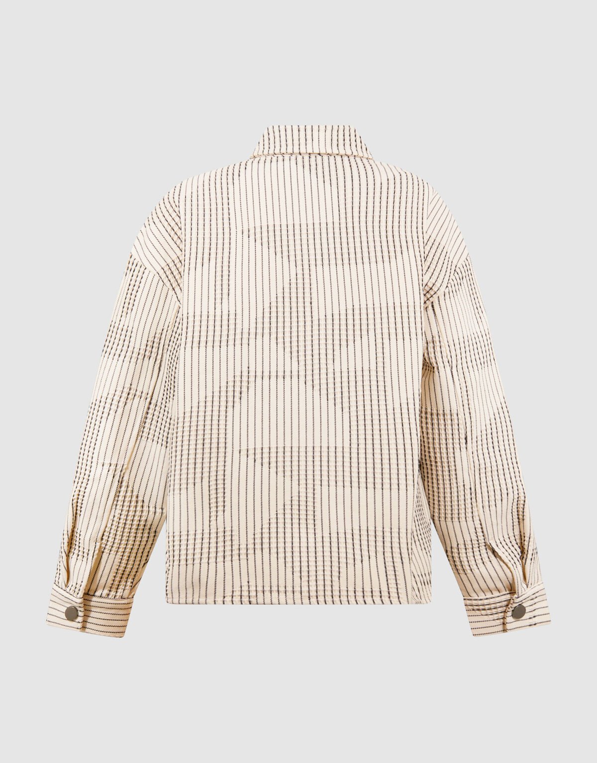 Waffle-Stripe-Overshirt Gebrochen Wei&szlig; SHOEBY BOYS