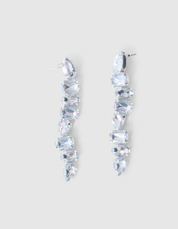 Statement Strass Ohrringe Silber SHOEBY ACCESSOIRES