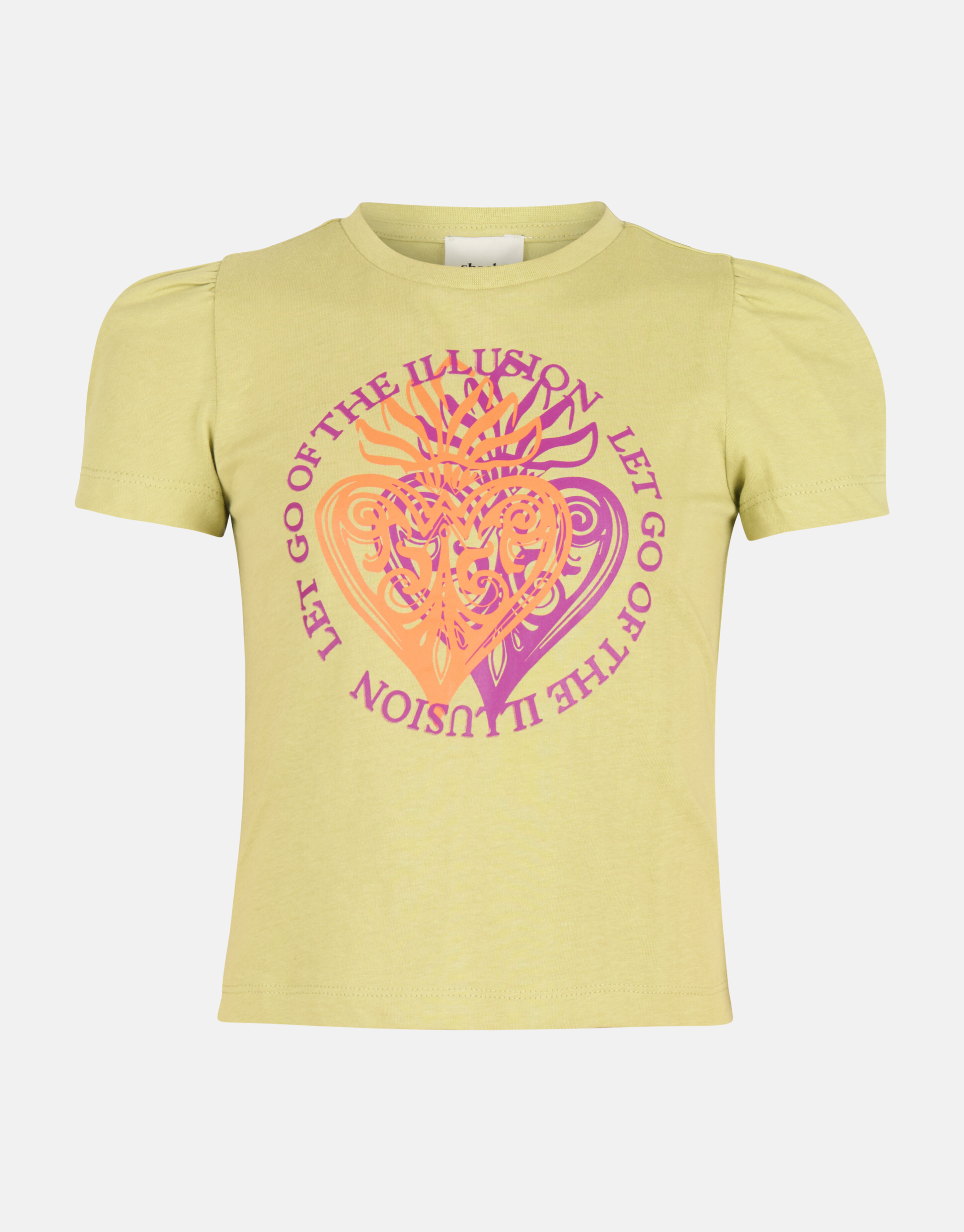 Bedrucktes T-Shirt mit Puffärmeln Grün SHOEBY GIRLS