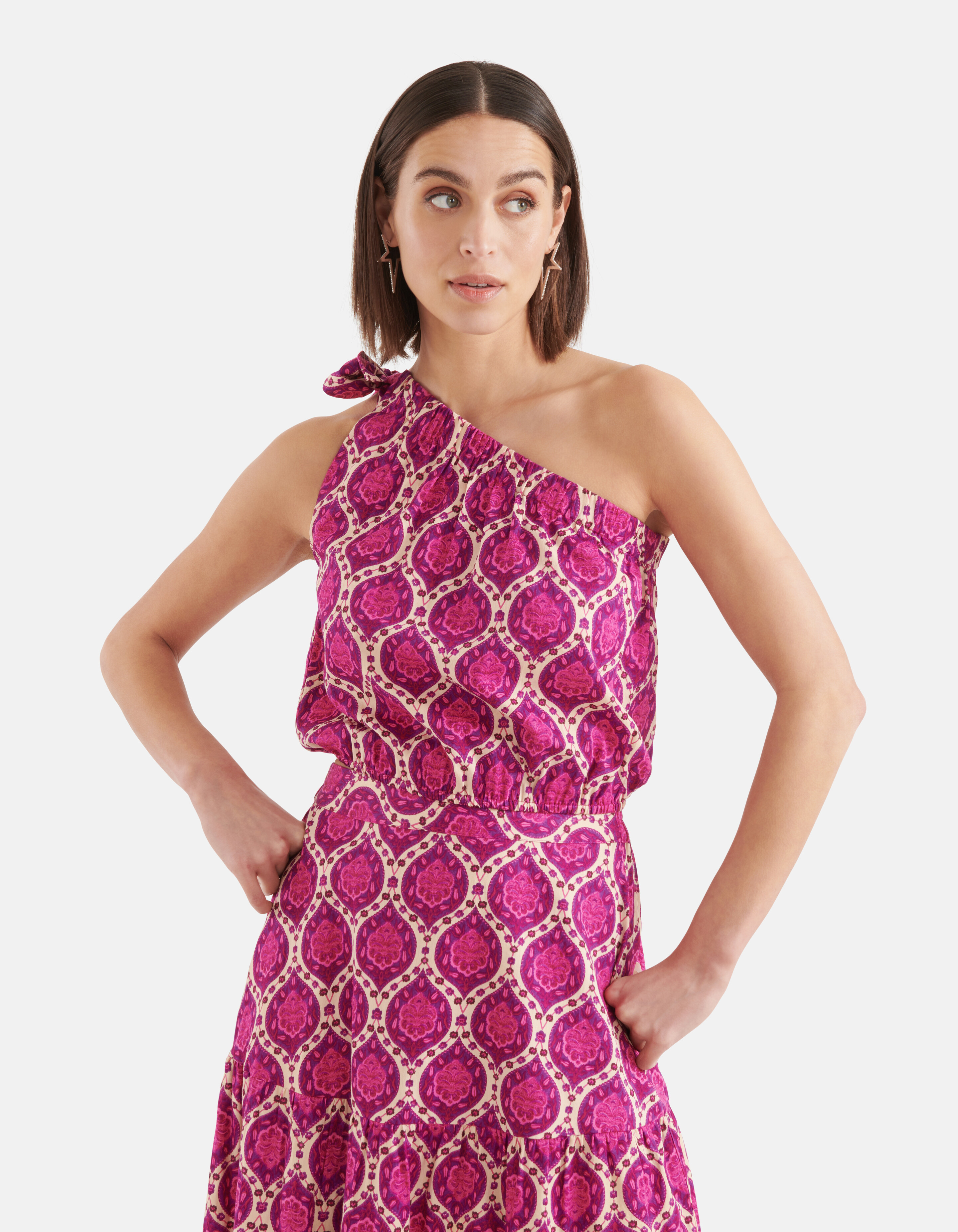 Grafik Asymmetrisches Top Lila SHOEBY WOMEN