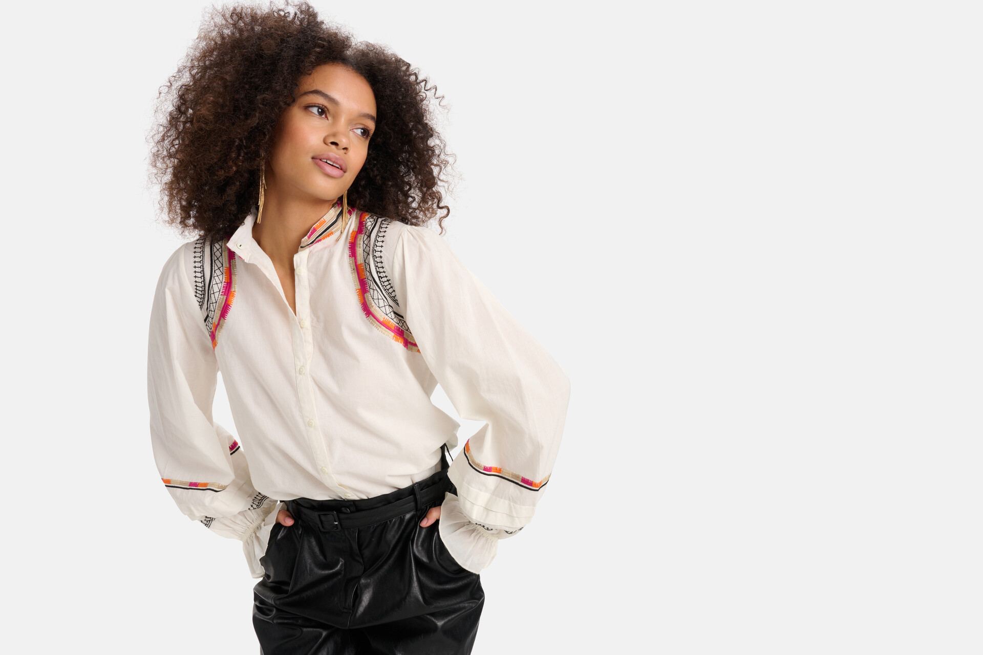 Bluse mit Stickereidetails Off White SHOEBY WOMEN