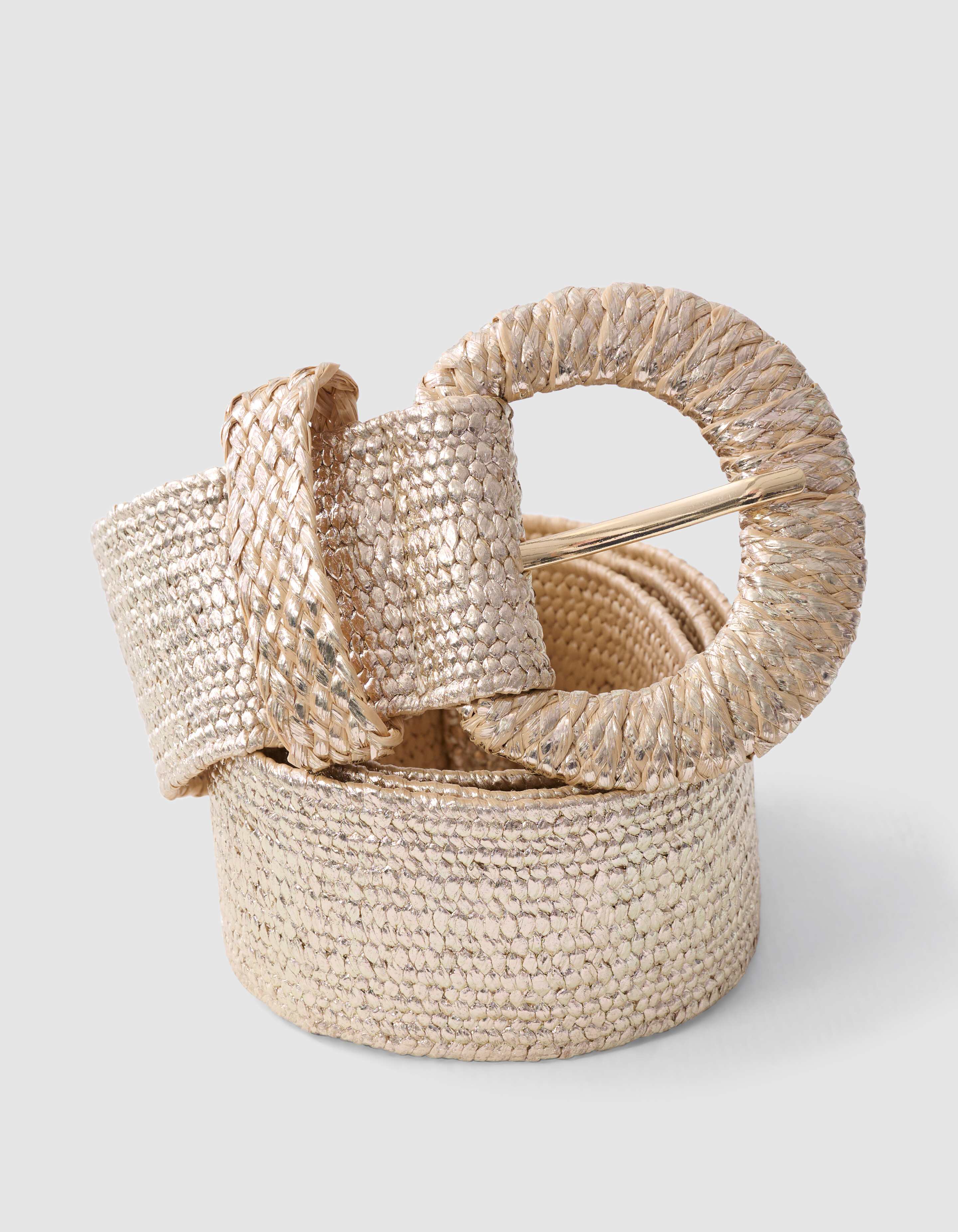 Raffia-Gürtel Gold SHOEBY ACCESSOIRES