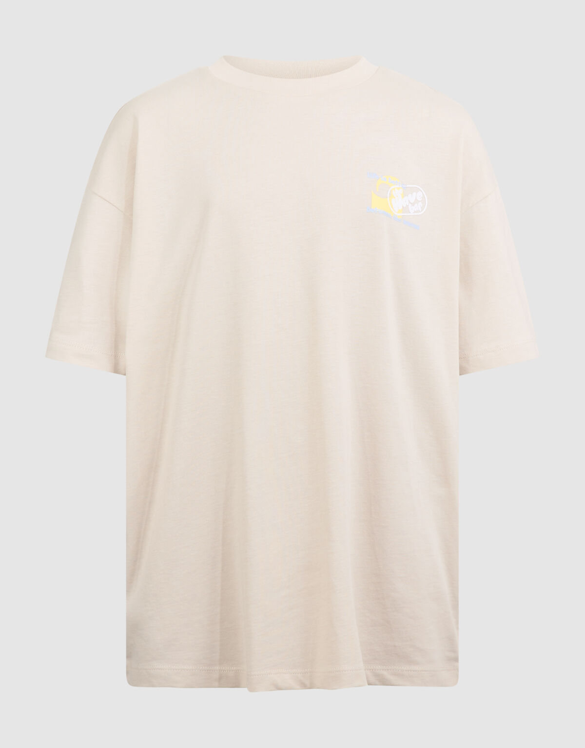 Oversized Waves Artwork T-Shirt Beige SHOEBY BOYS