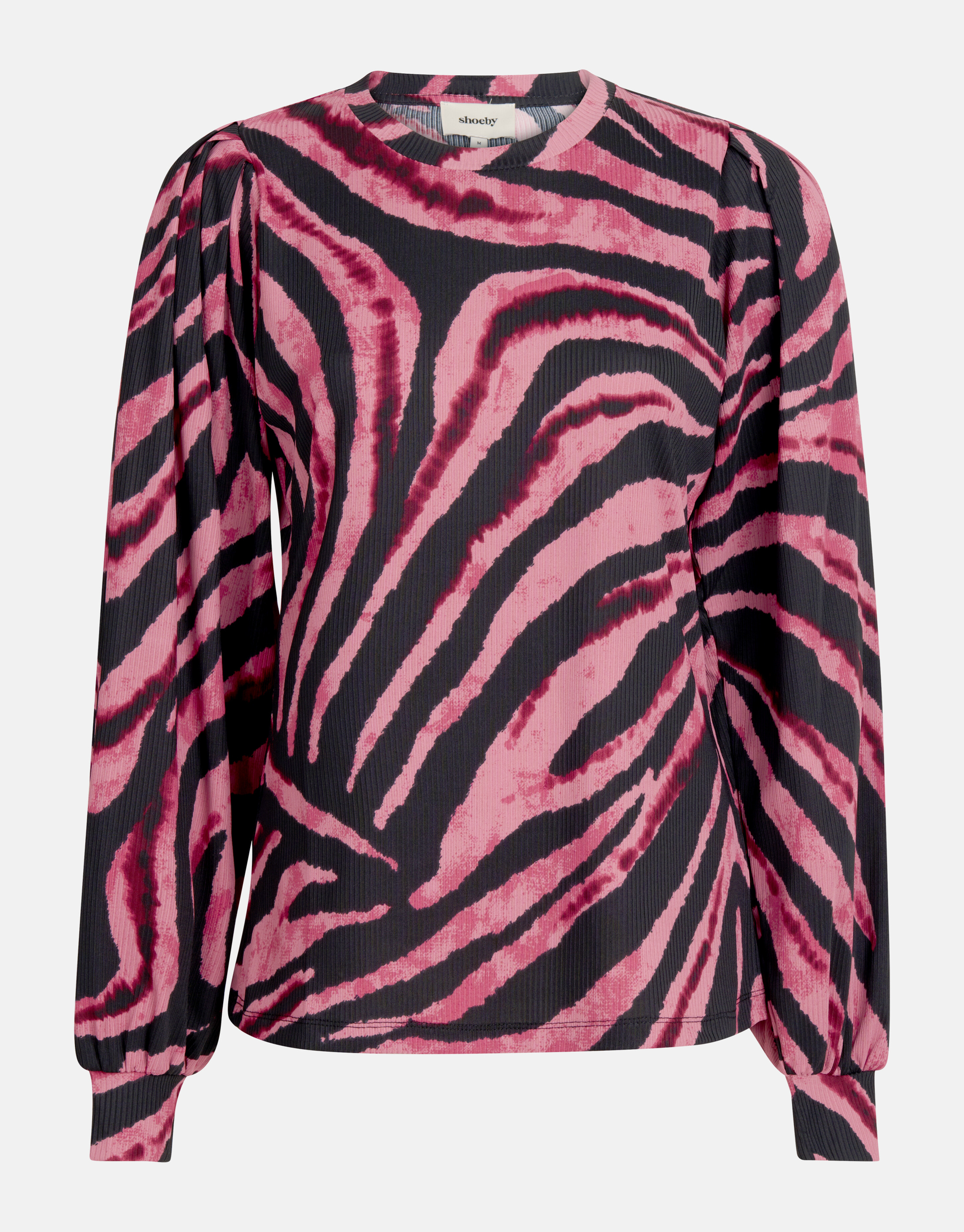 Bedrucktes Rippen-Langarmshirt Rosa SHOEBY WOMEN
