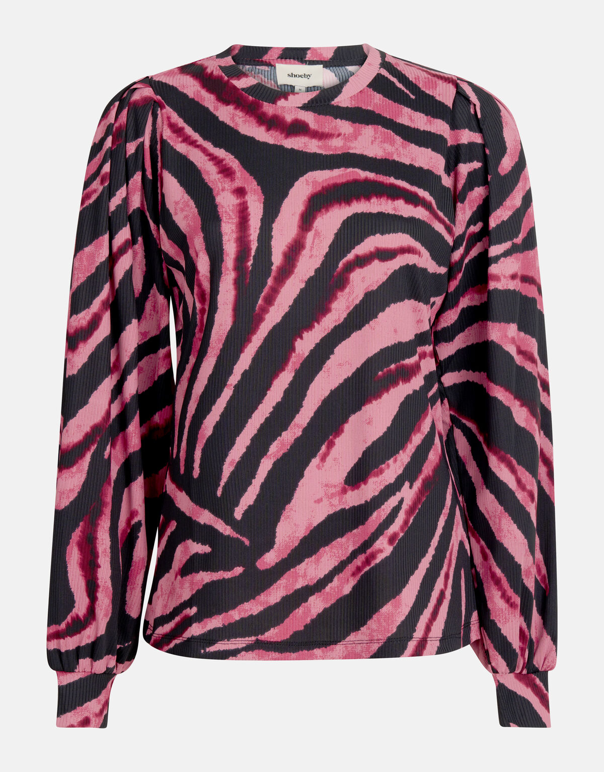 Bedrucktes Rippen-Langarmshirt Rosa SHOEBY WOMEN