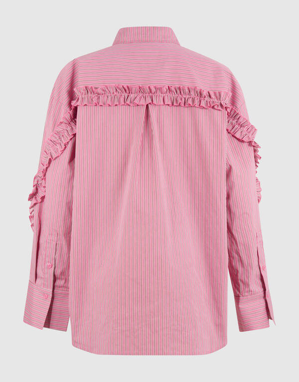 Oversized-Bluse mit Nadelstreifenmuster und Blumen SHOEBY WOMEN
