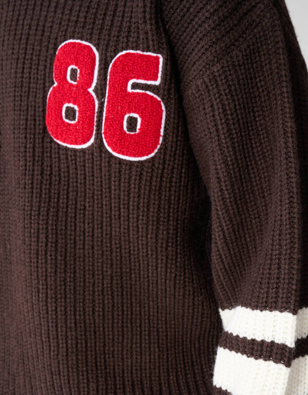 Varsity Strickpullover Dunkelbraun SHOEBY BOYS