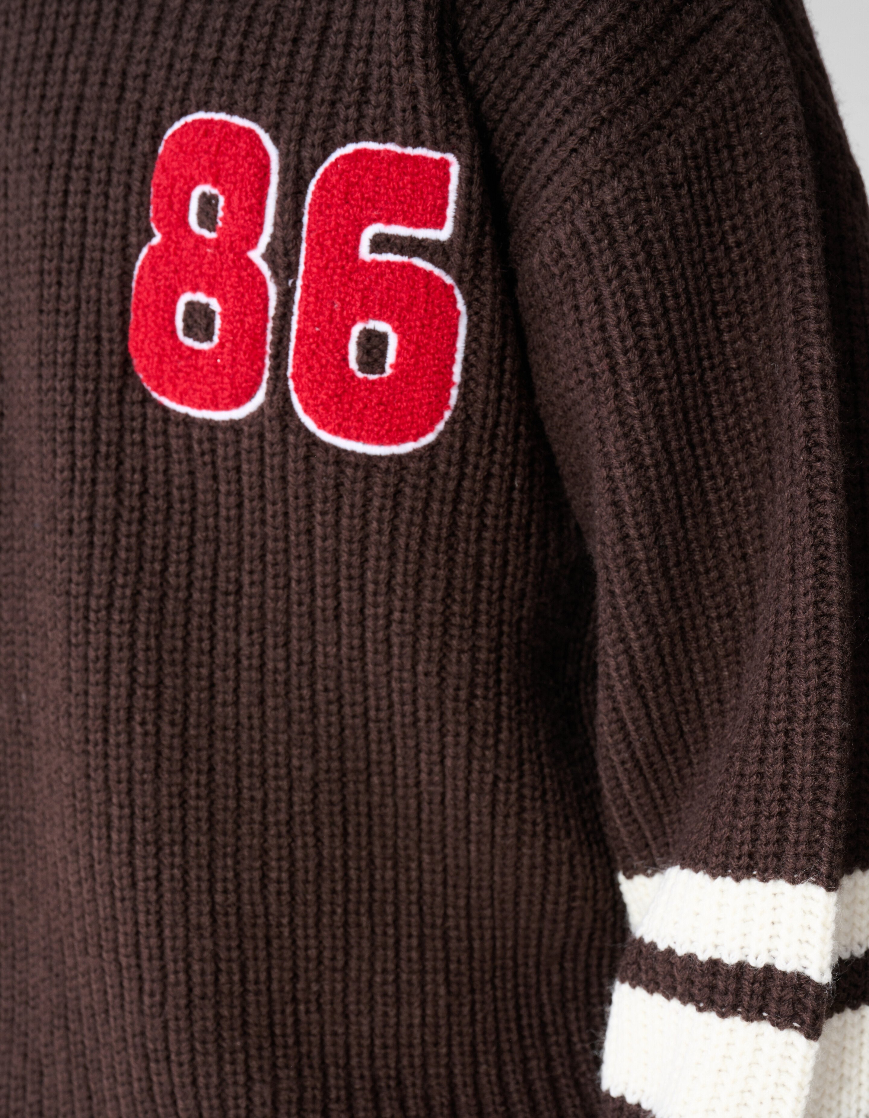 Varsity Strickpullover Dunkelbraun SHOEBY BOYS