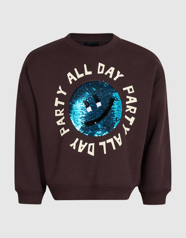 Party Smiley Sweatshirt Dunkelbraun SHOEBY BOYS