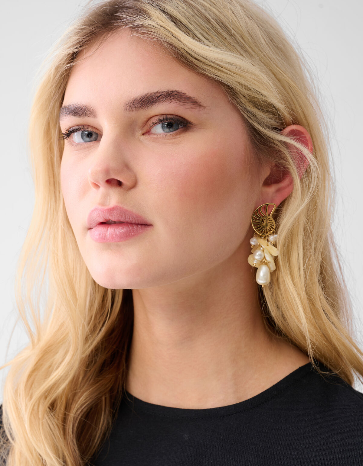 Muschel-Ohrringe Gold SHOEBY ACCESSOIRES