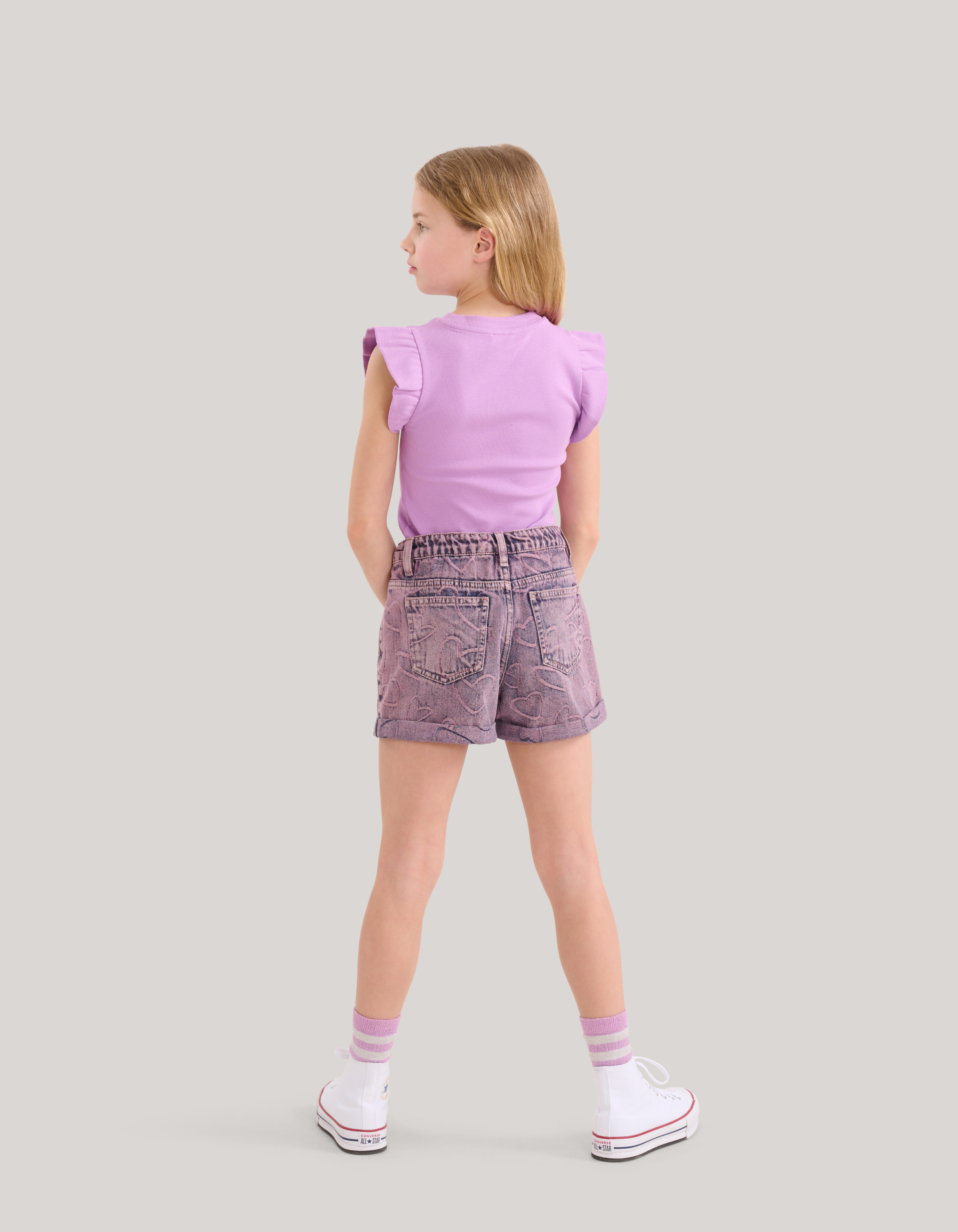 Ruffle Rib Top Hellviolett SHOEBY GIRLS