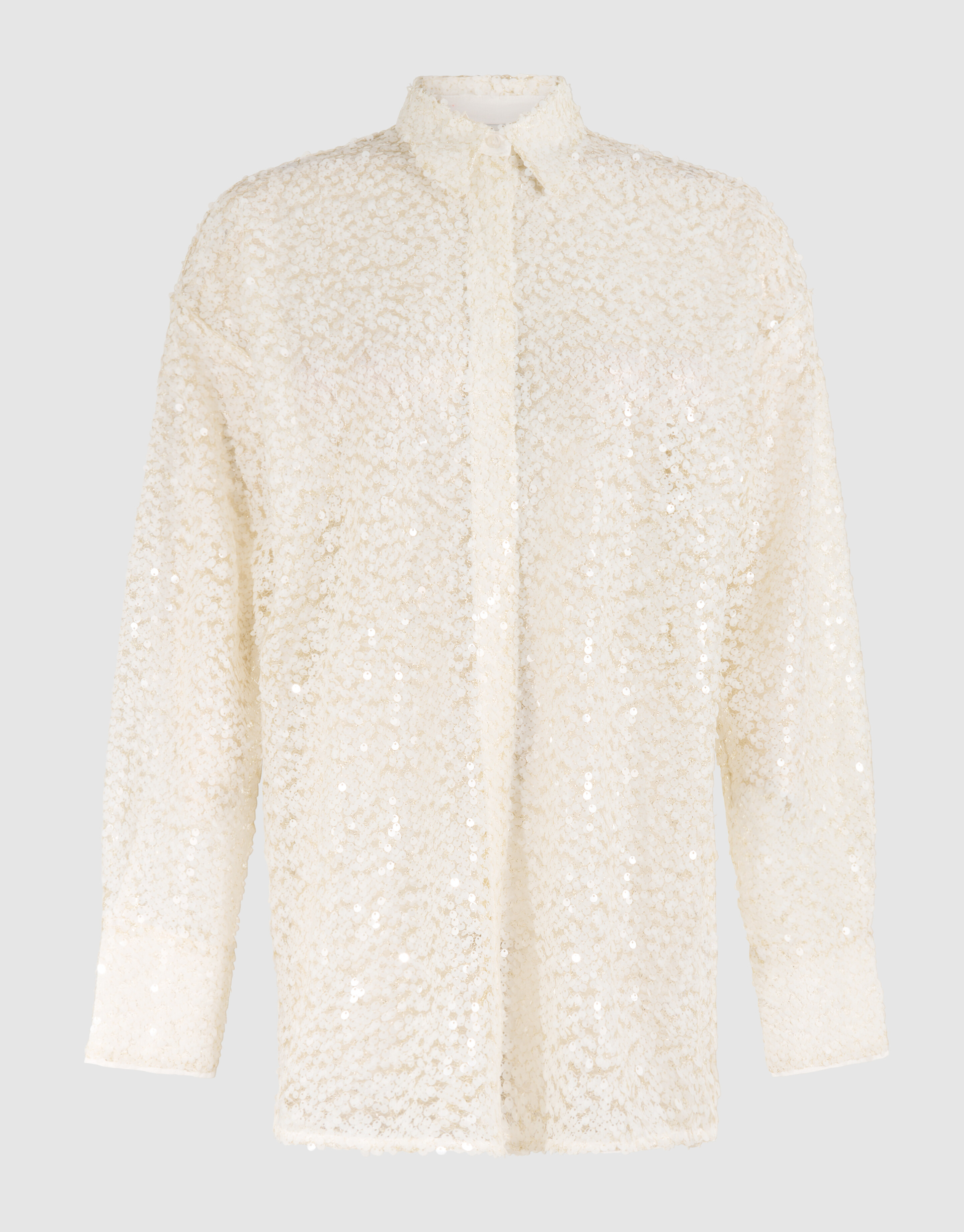 Übergroße Paillettenbluse Off White von Monica SHOEBY WOMEN