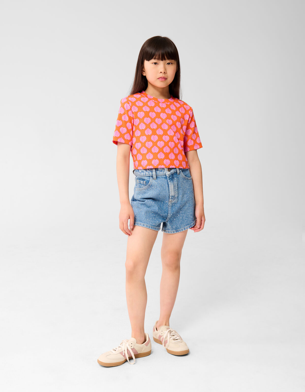 Muscheln Crop Top Orange SHOEBY GIRLS