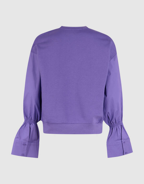 Pullover mit Popeline-Ärmeln Lila SHOEBY WOMEN