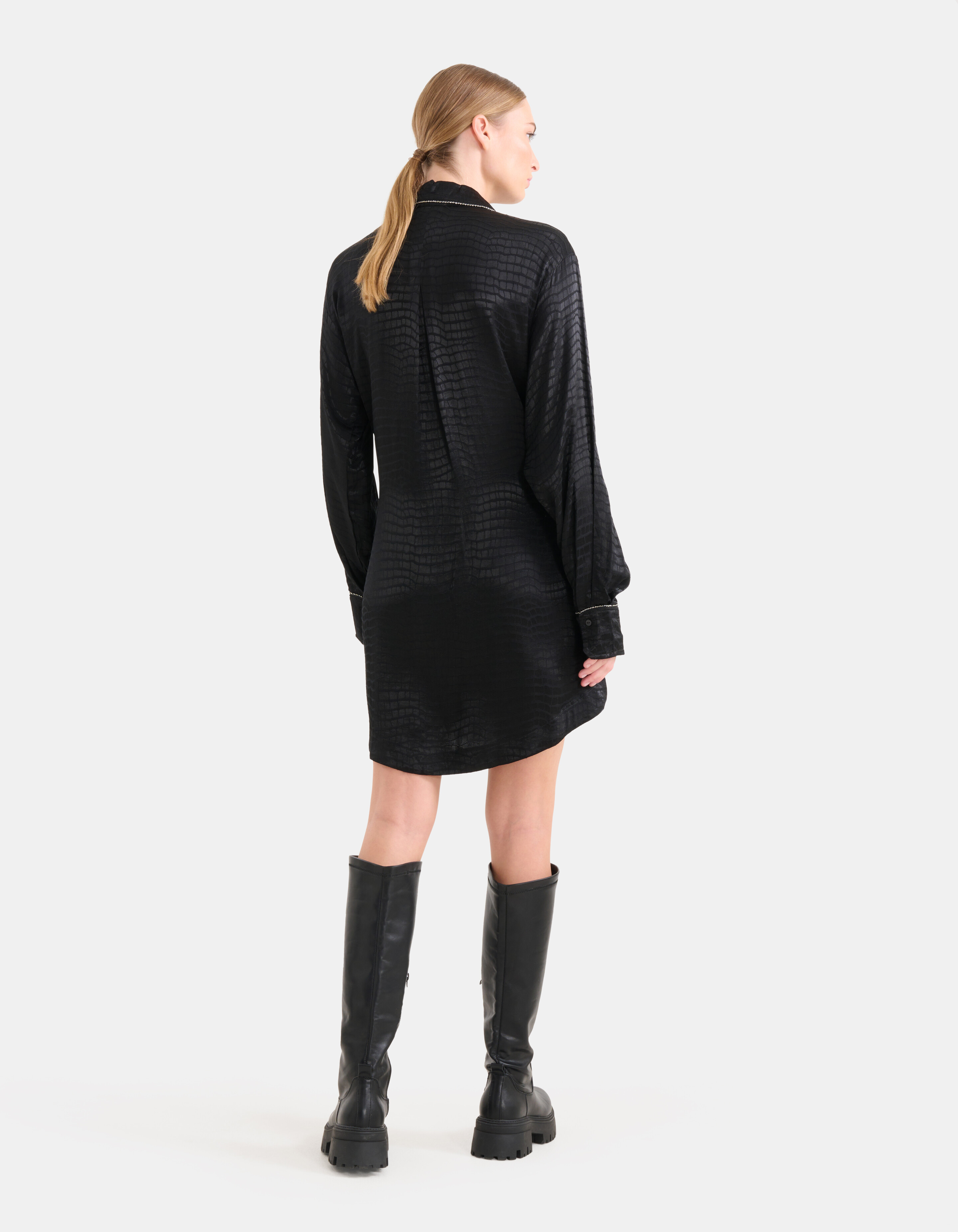 Jacquard Print Kleid Schwarz SHOEBY WOMEN