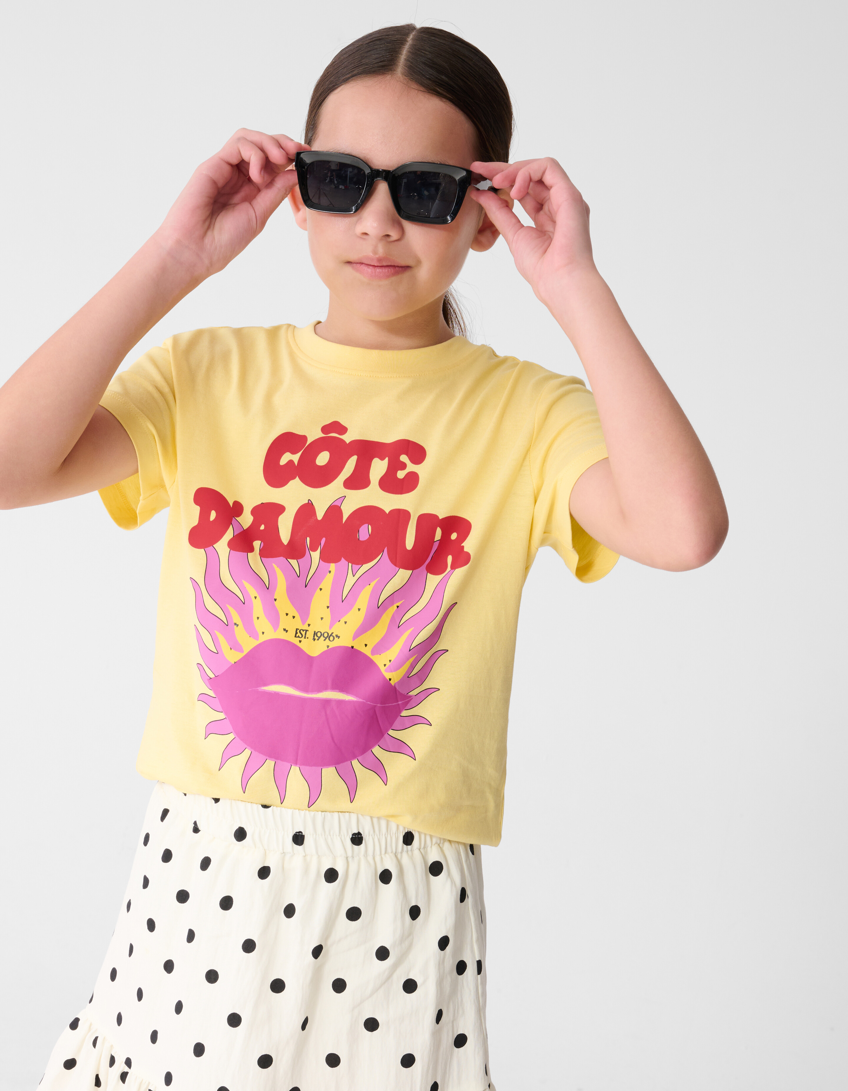 Cote D'amour Kunstwerk T-Shirt Gelb SHOEBY GIRLS