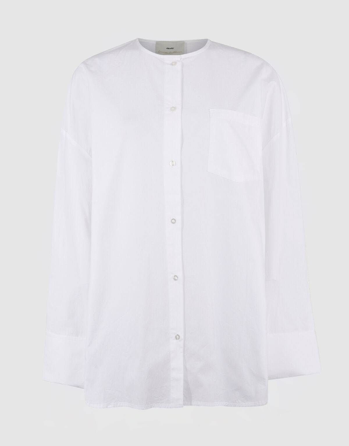 Übergroße kragenlose Bluse Wit von Lonneke SHOEBY WOMEN