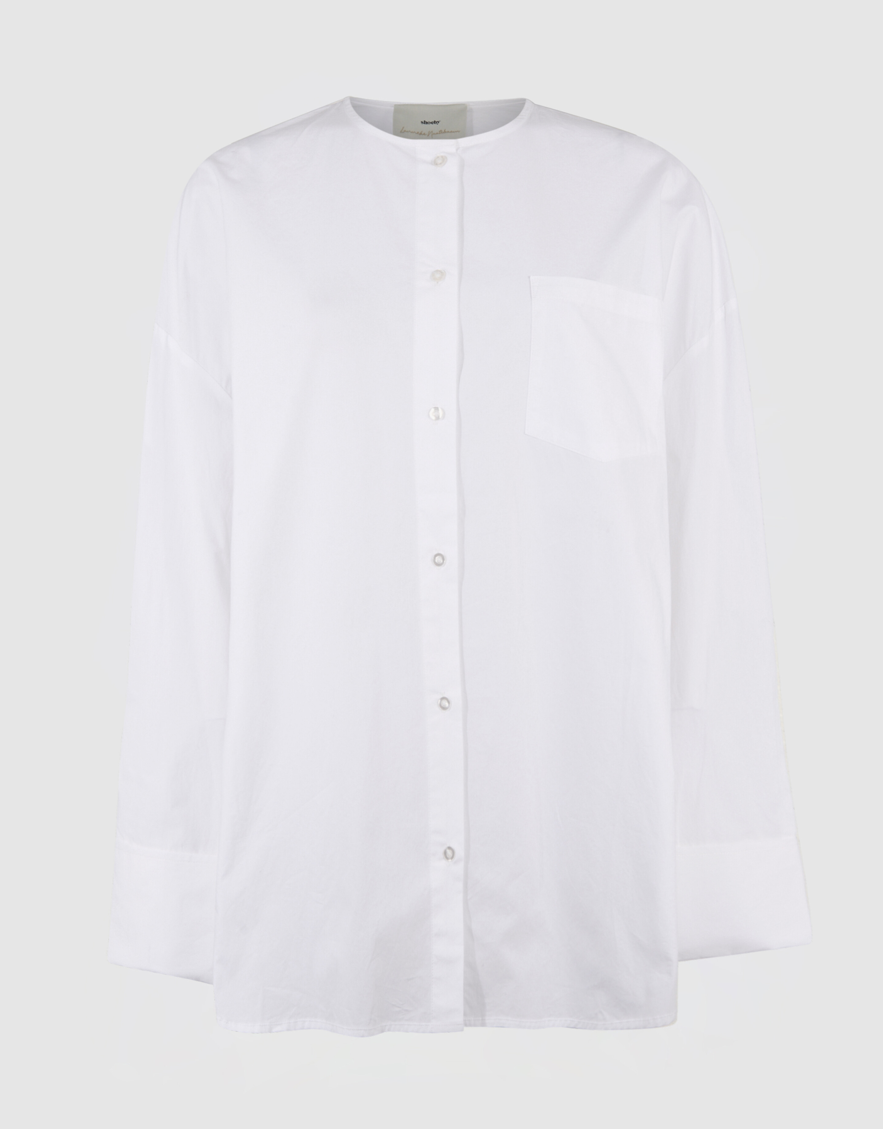 Übergroße kragenlose Bluse Wit von Lonneke SHOEBY WOMEN