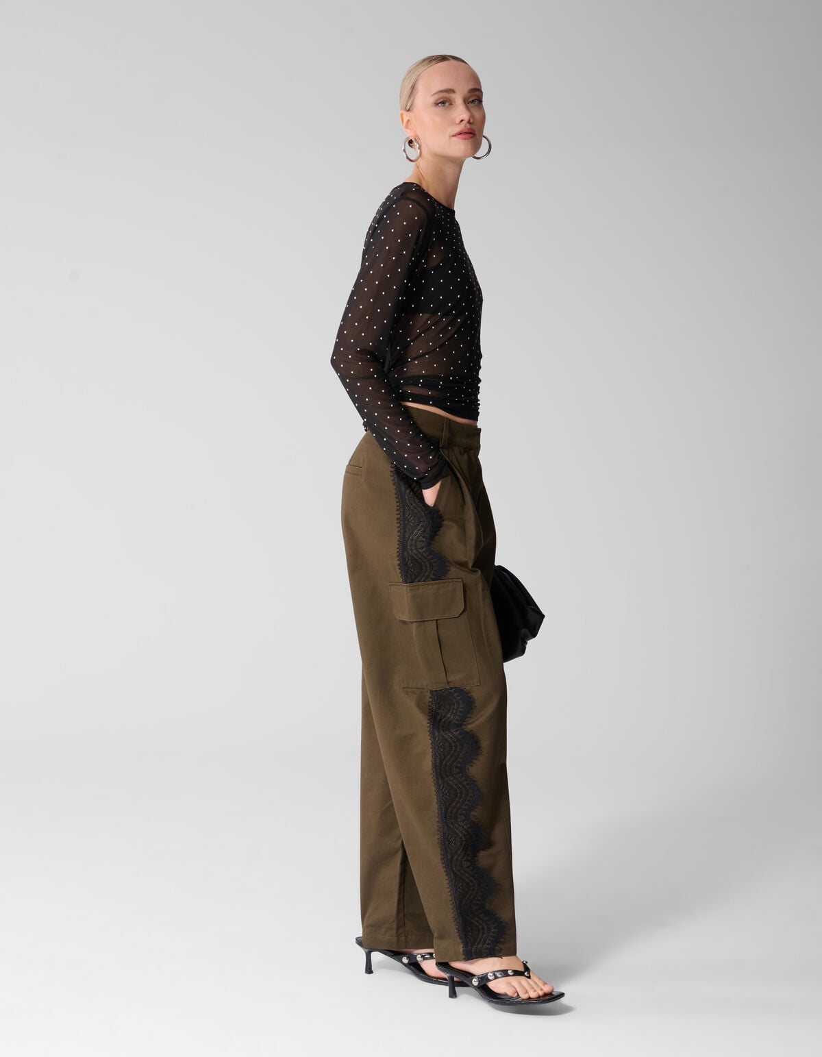 Cargohose mit Schn&uuml;rung Dunkelbraun SHOEBY WOMEN