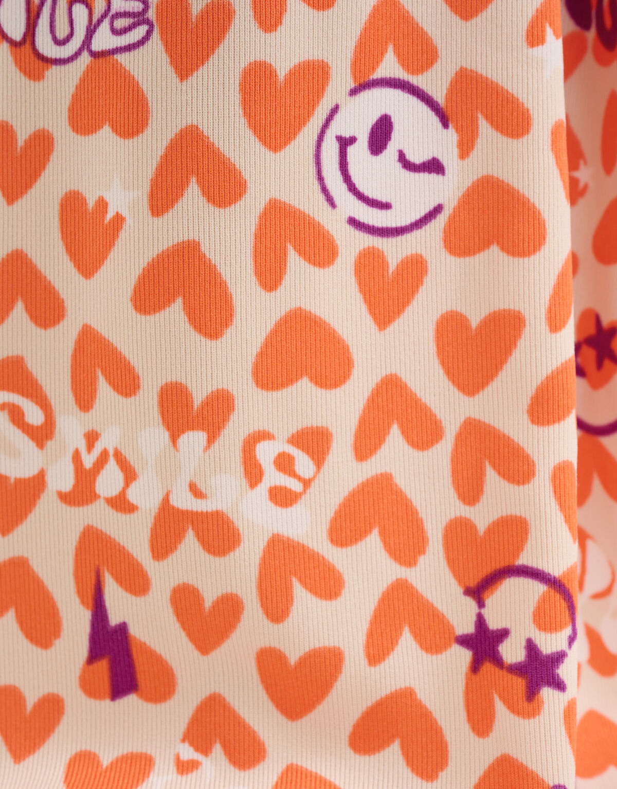 Bedruckte ausgestellte Rippenleggings Oranje SHOEBY GIRLS