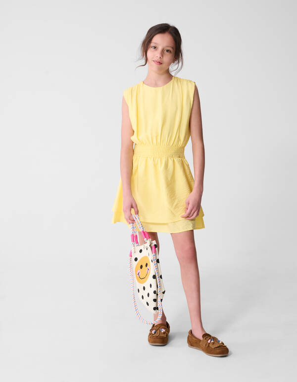 Smock Mini Kleid Hellgelb SHOEBY GIRLS