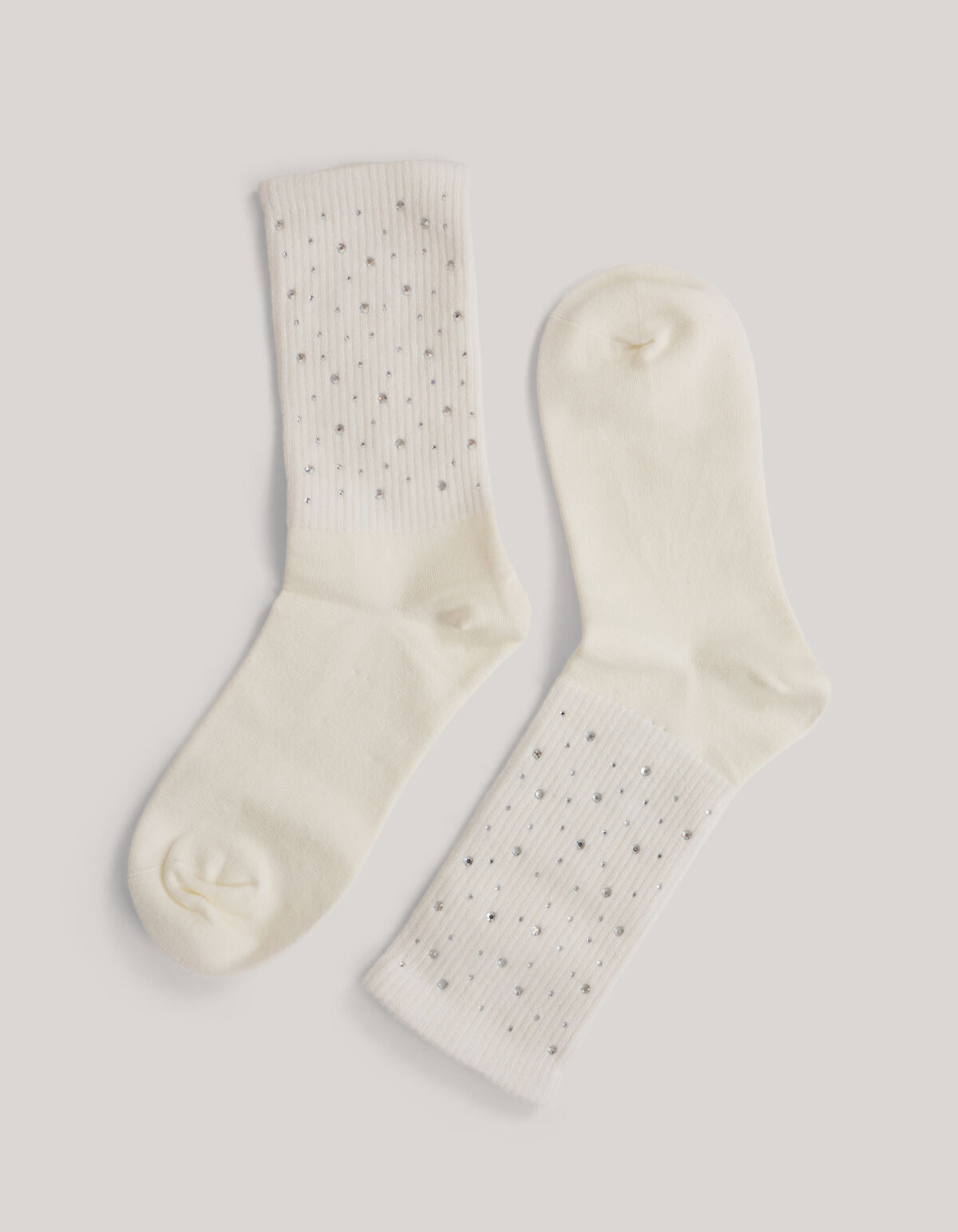 Strass Socken Off White SHOEBY ACCESSOIRES