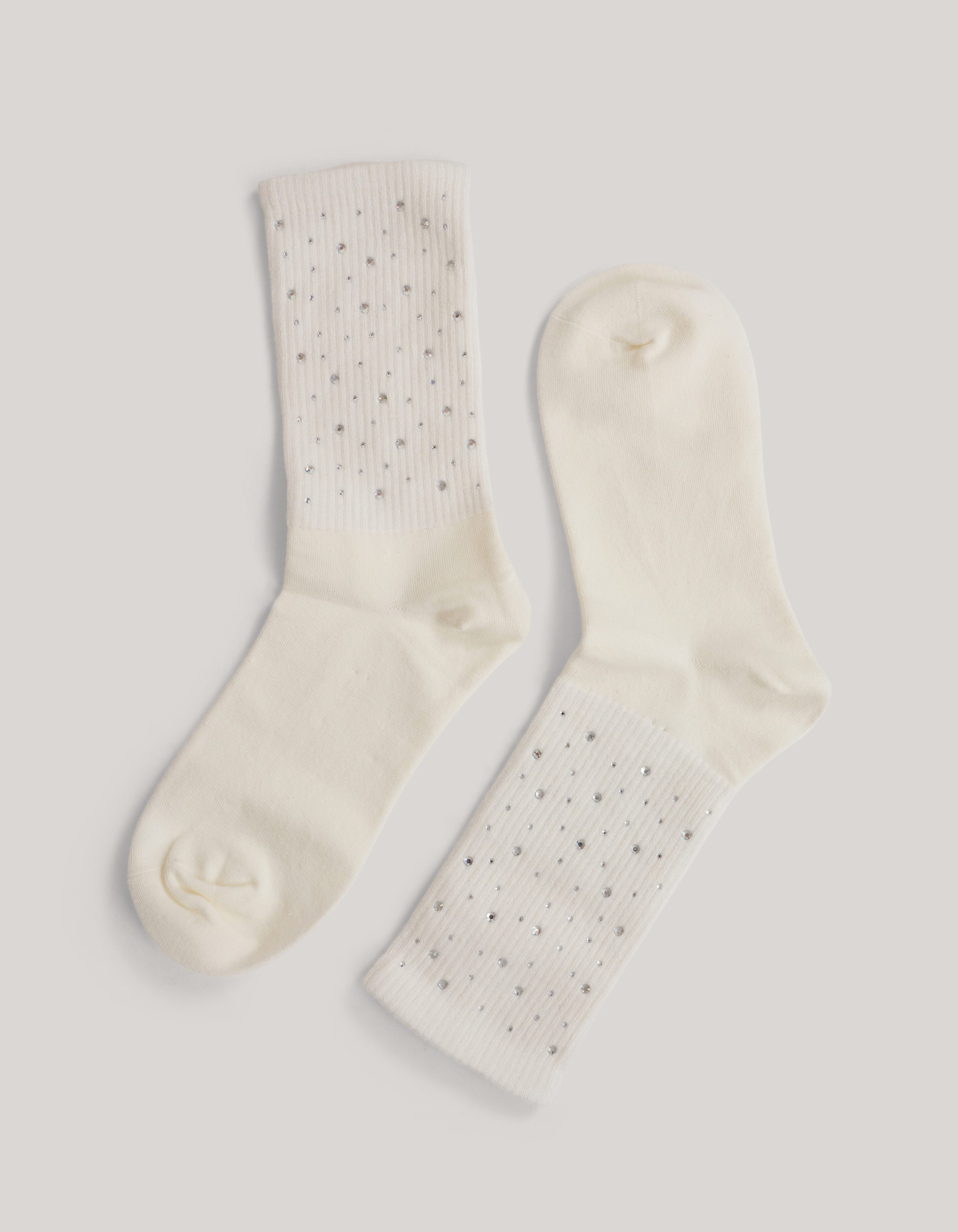 Strass Socken Off White SHOEBY ACCESSOIRES
