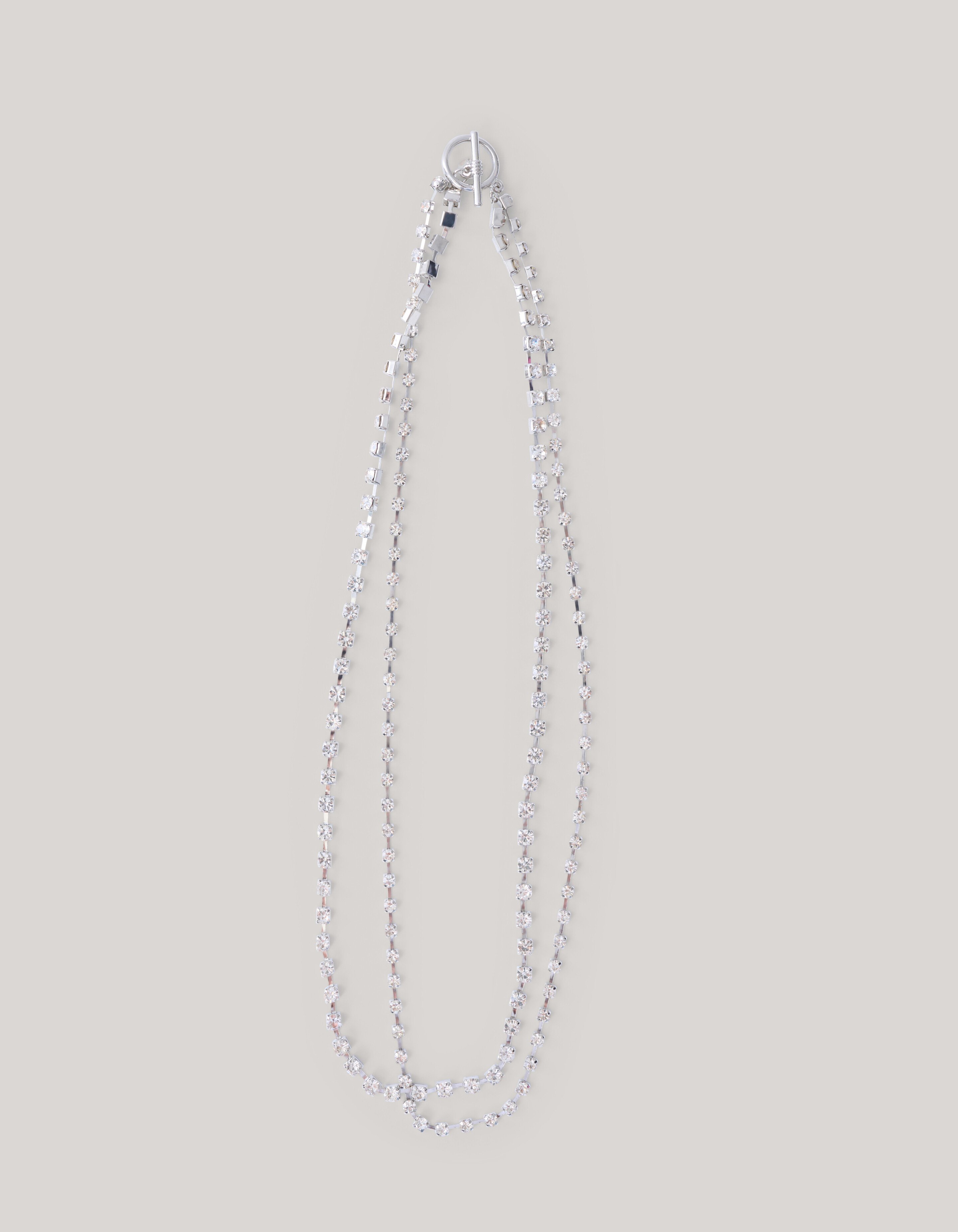 Doppelte Halskette Silber SHOEBY ACCESSOIRES
