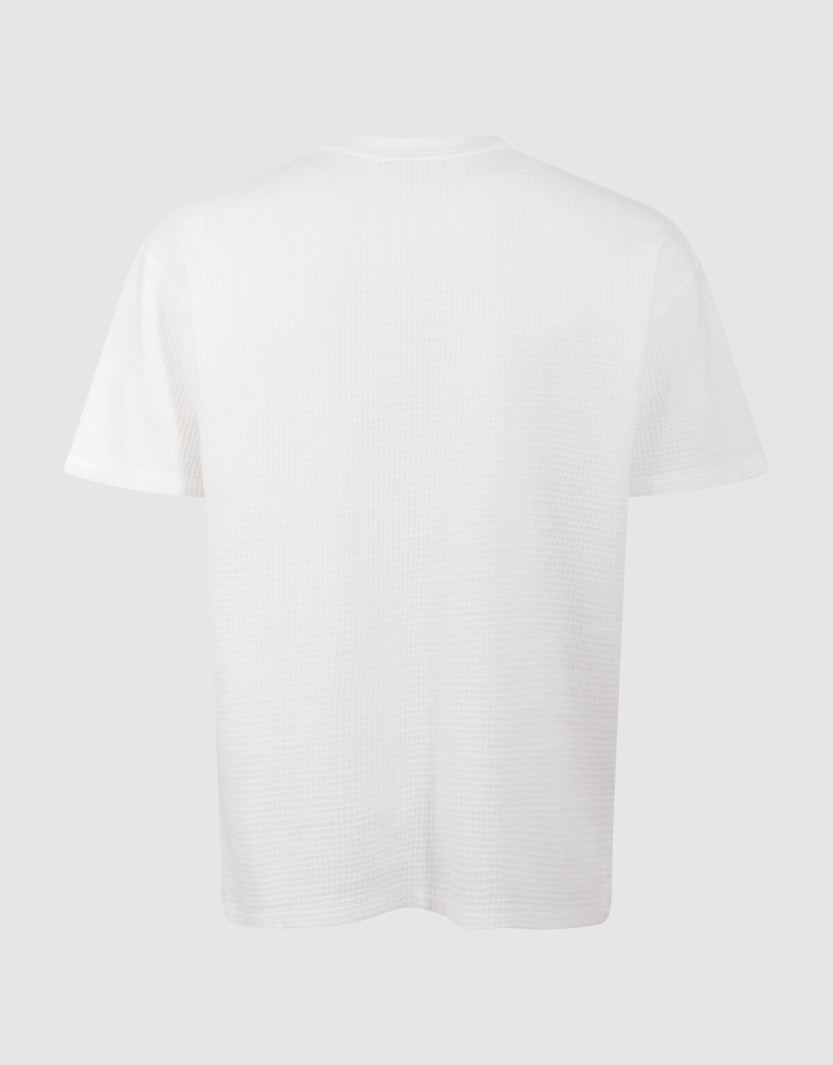 Waffel-Stickerei T-Shirt Wei&szlig; SHOEBY MEN