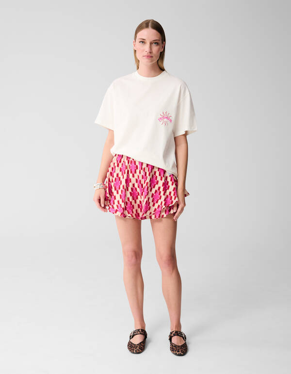 Sun Artwork T-shirt Off White SHOEBY WOMEN