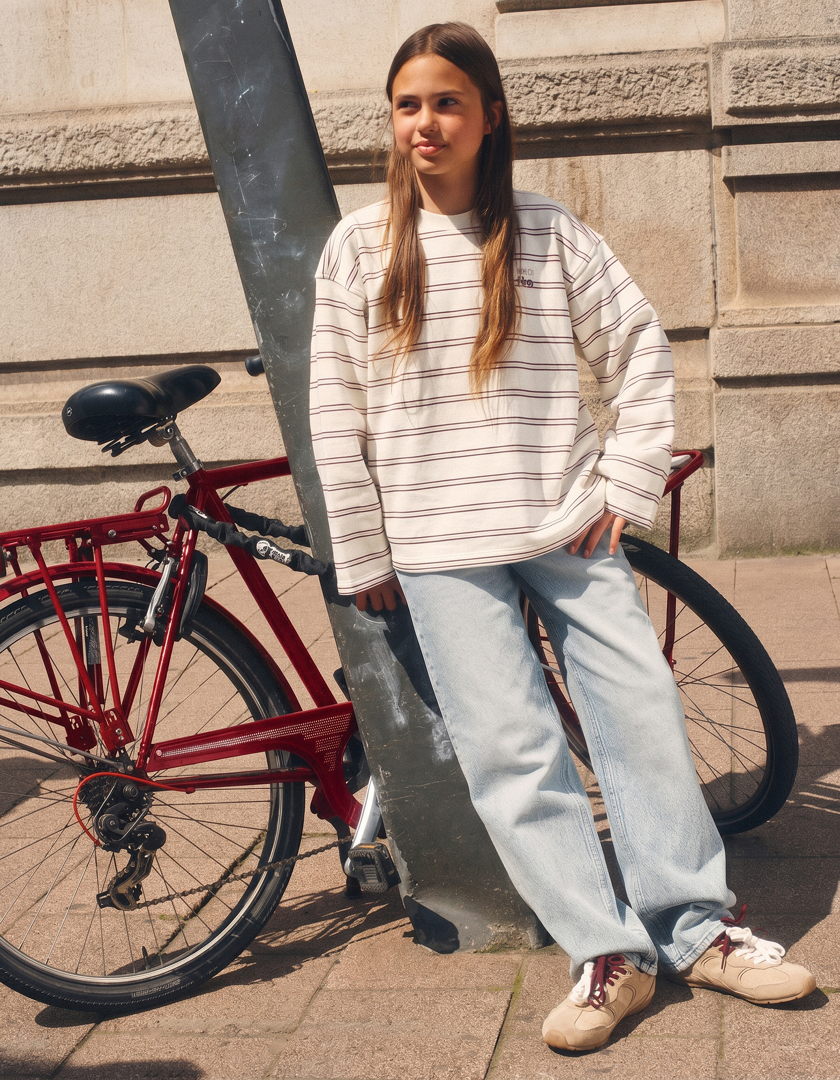 Oversize-Pullover mit Streifenmuster in gebrochene SHOEBY GIRLS
