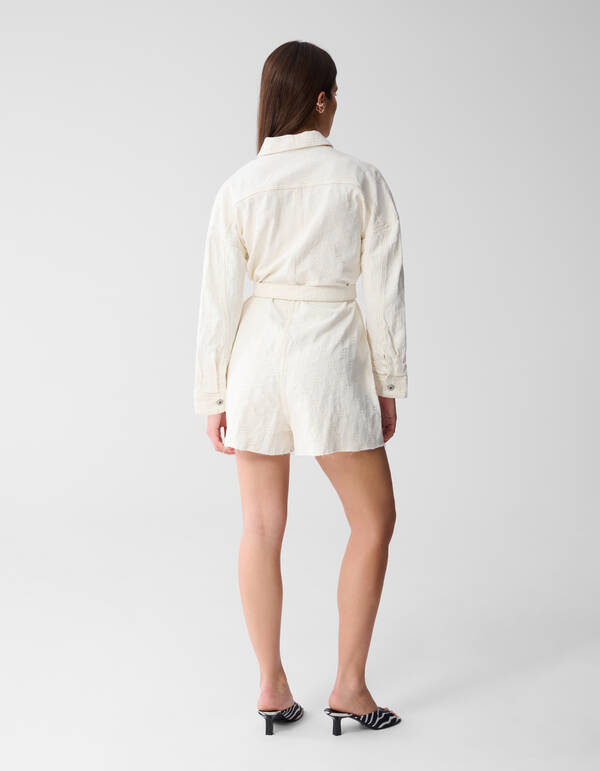 Struktur Jumpsuit Offbeat Weiß SHOEBY WOMEN