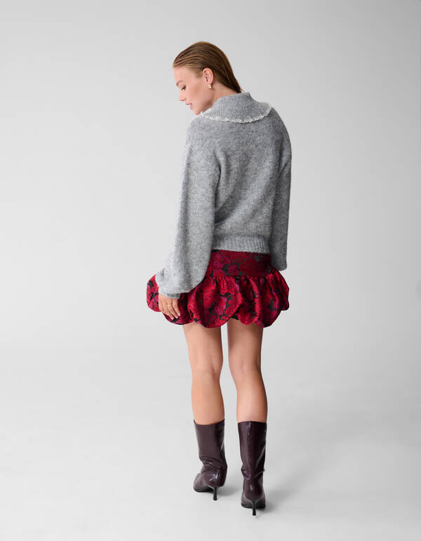 Collar Knit Pullover Hellgrau SHOEBY WOMEN