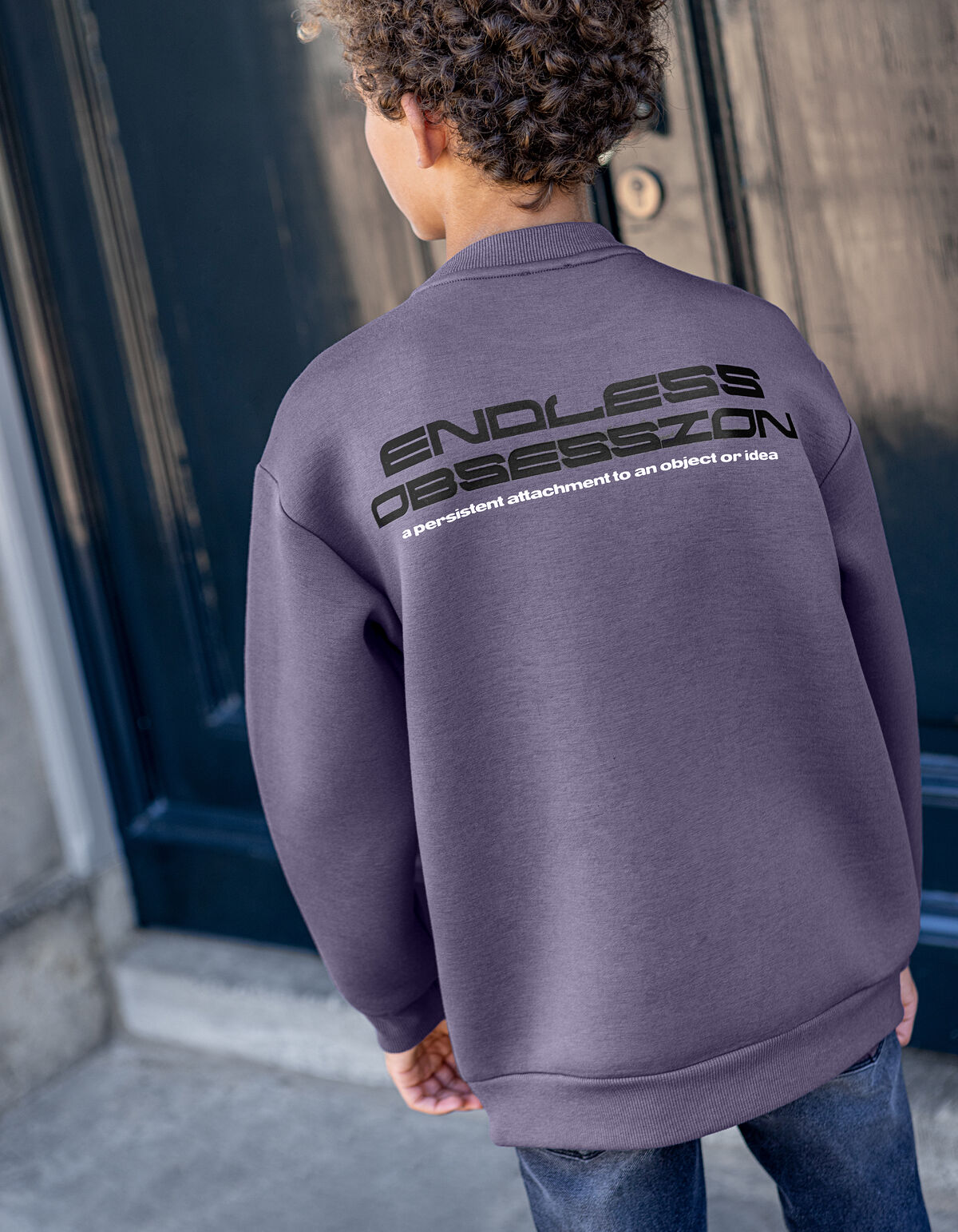 Sweatshirt mit Textdruck Dunkelviolett SHOEBY BOYS