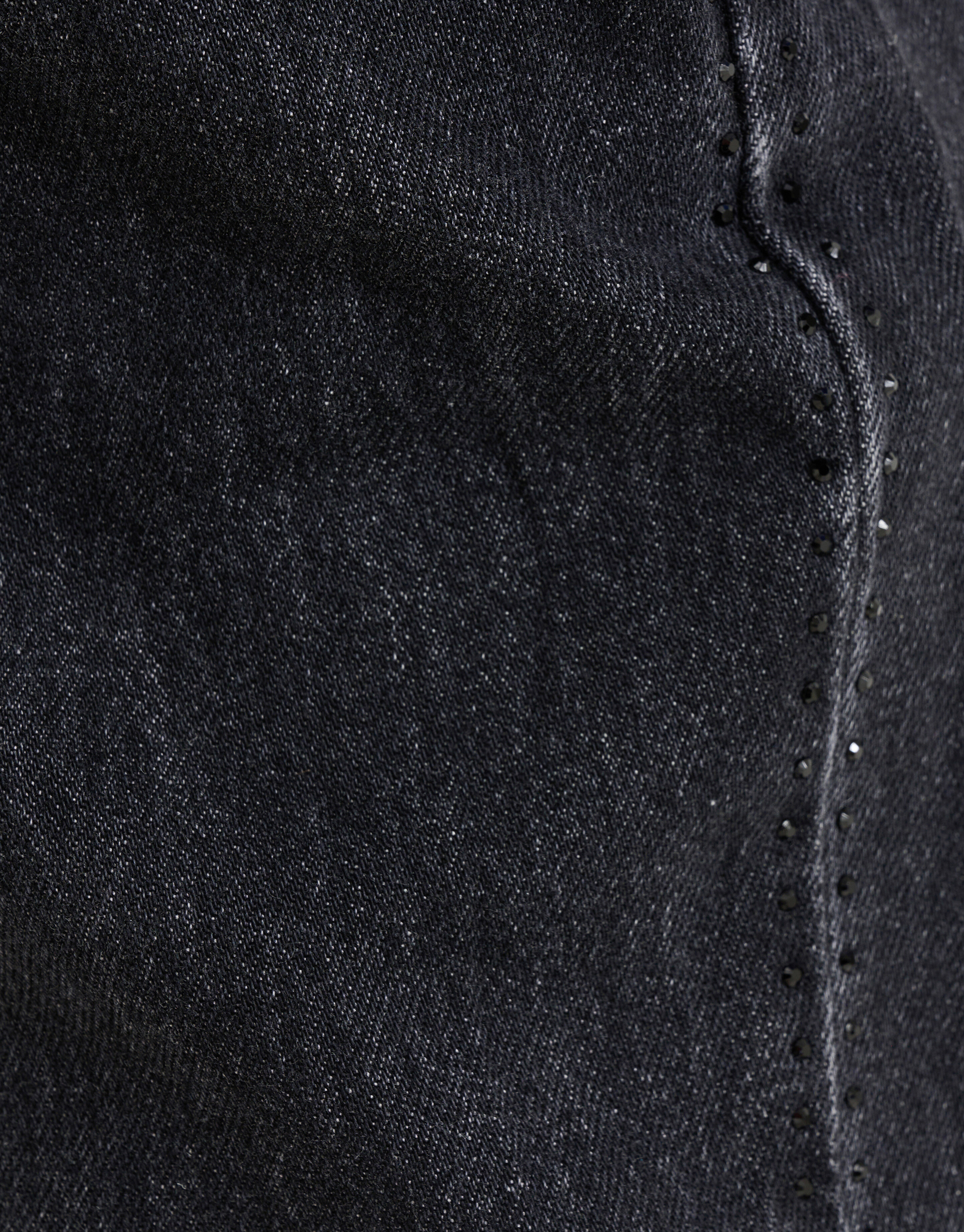 Strass Jeans mit weitem Bein Dunkelgrau L32 von Mi SHOEBY WOMEN