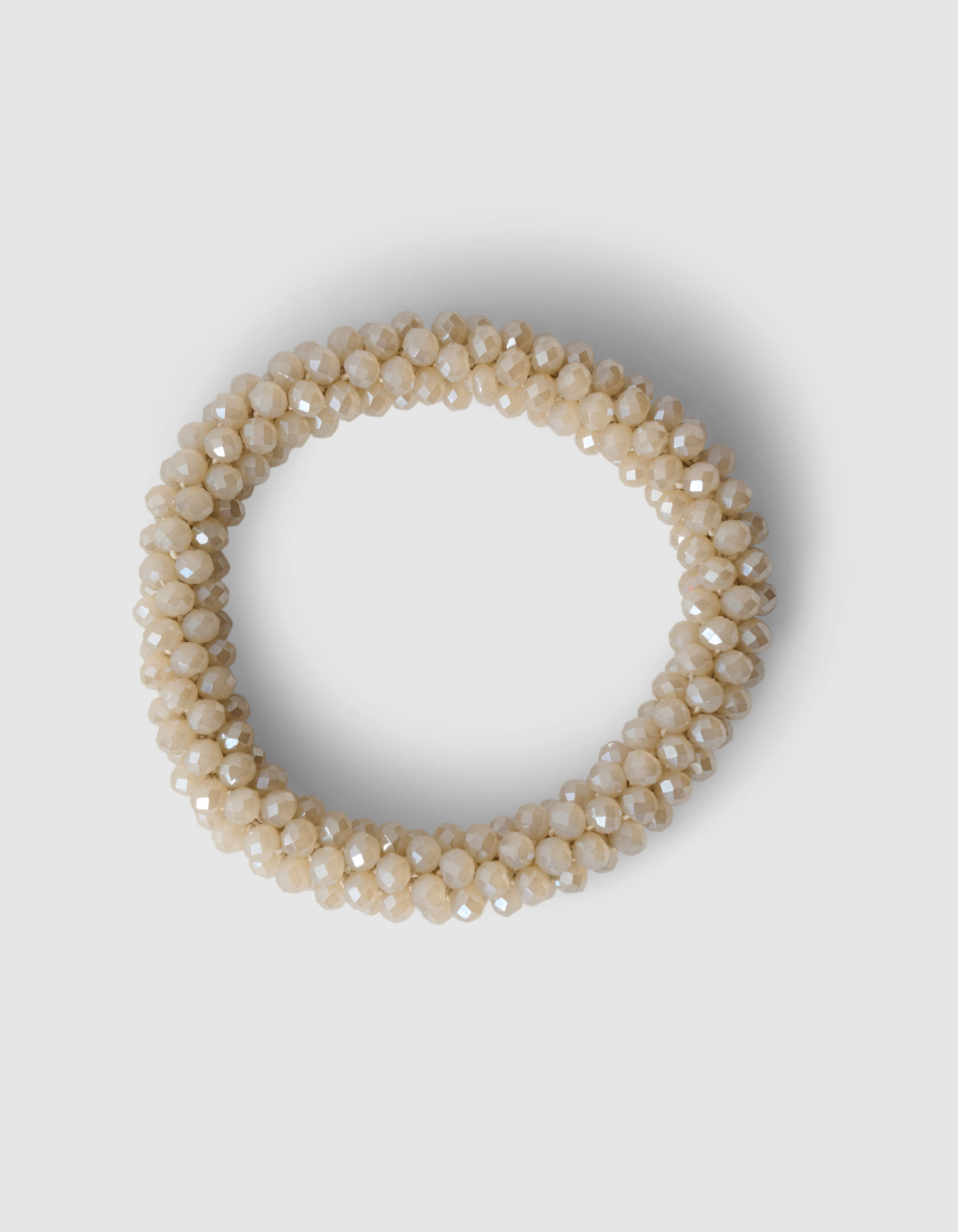 Perlenbesetzte Haarelastiek Beige SHOEBY ACCESSOIRES