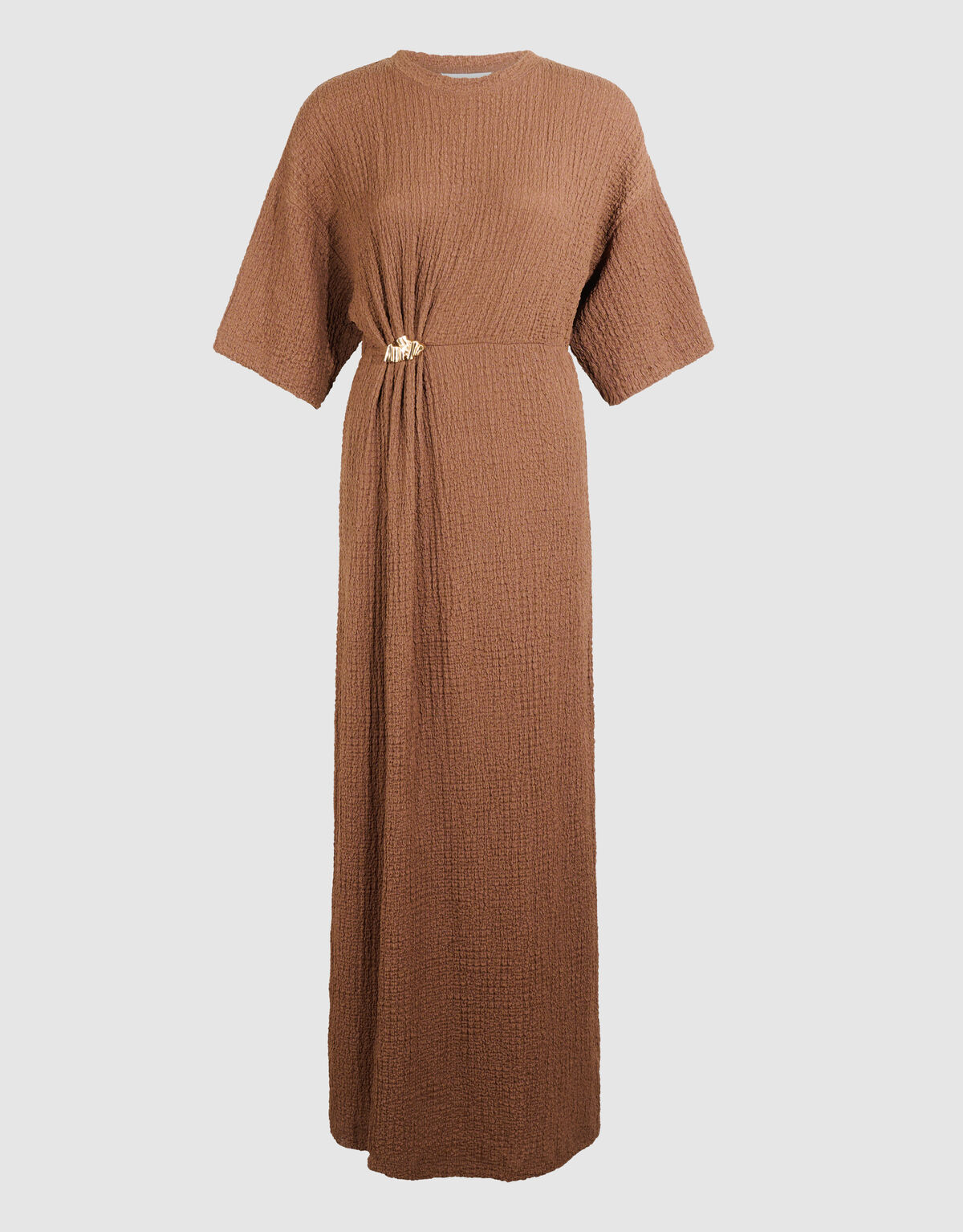 Organisches Crinkle Maxikleid Braun SHOEBY WOMEN