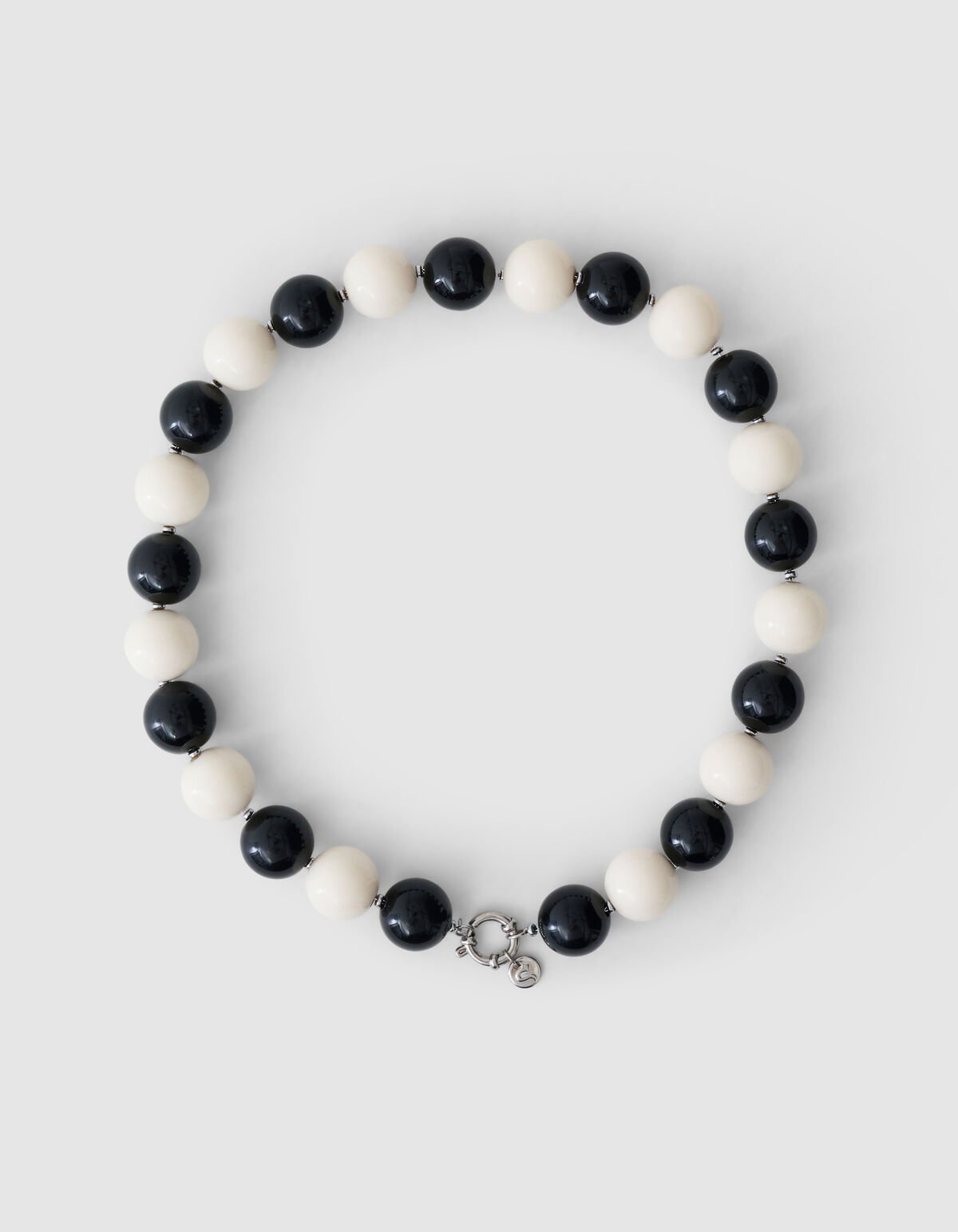 Runde Perlenkette Schwarz/Wei&szlig; SHOEBY ACCESSOIRES