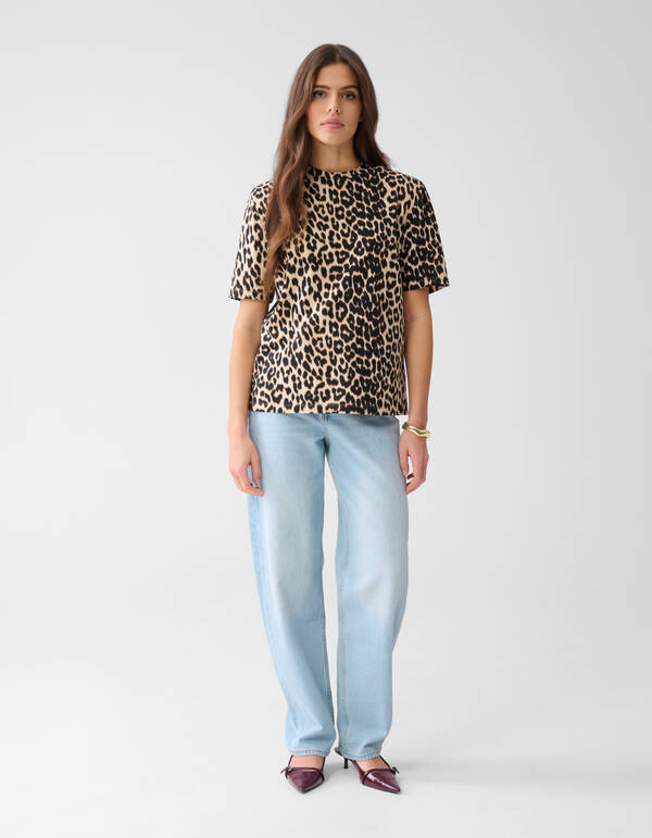 Gefüttertes Leopard-T-Shirt Braun SHOEBY WOMEN