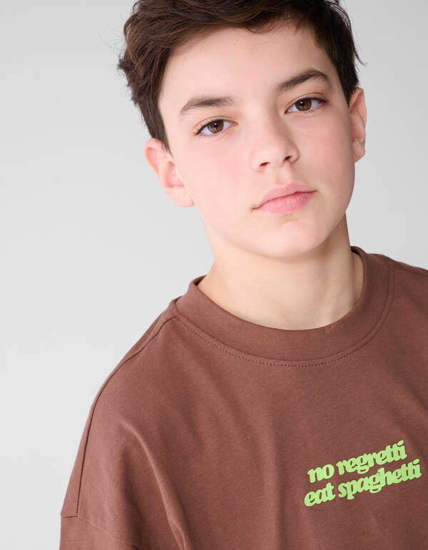 Spaghetti-Kunst T-Shirt Braun SHOEBY BOYS