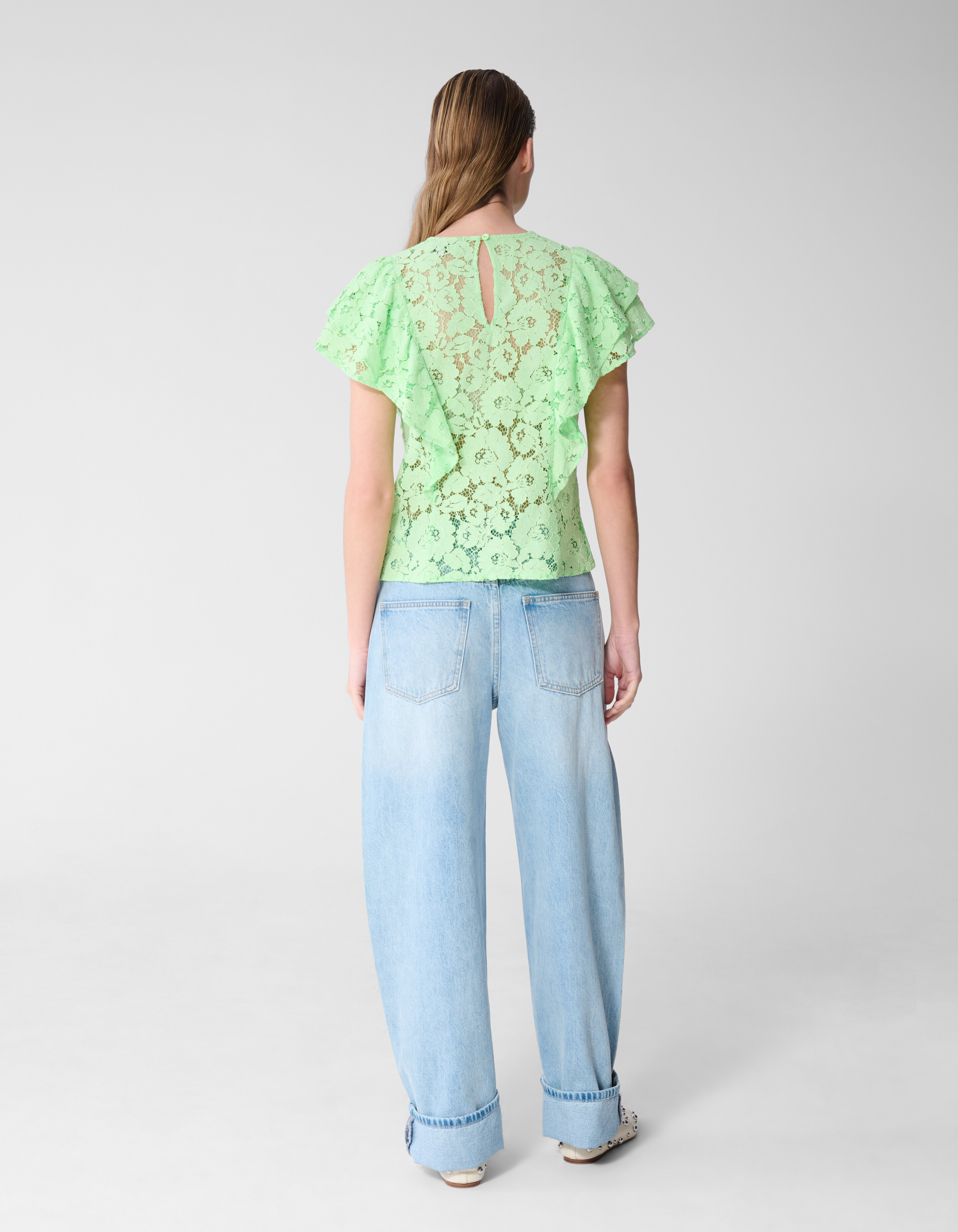 Kanten R&uuml;schentop Hellgr&uuml;n SHOEBY WOMEN