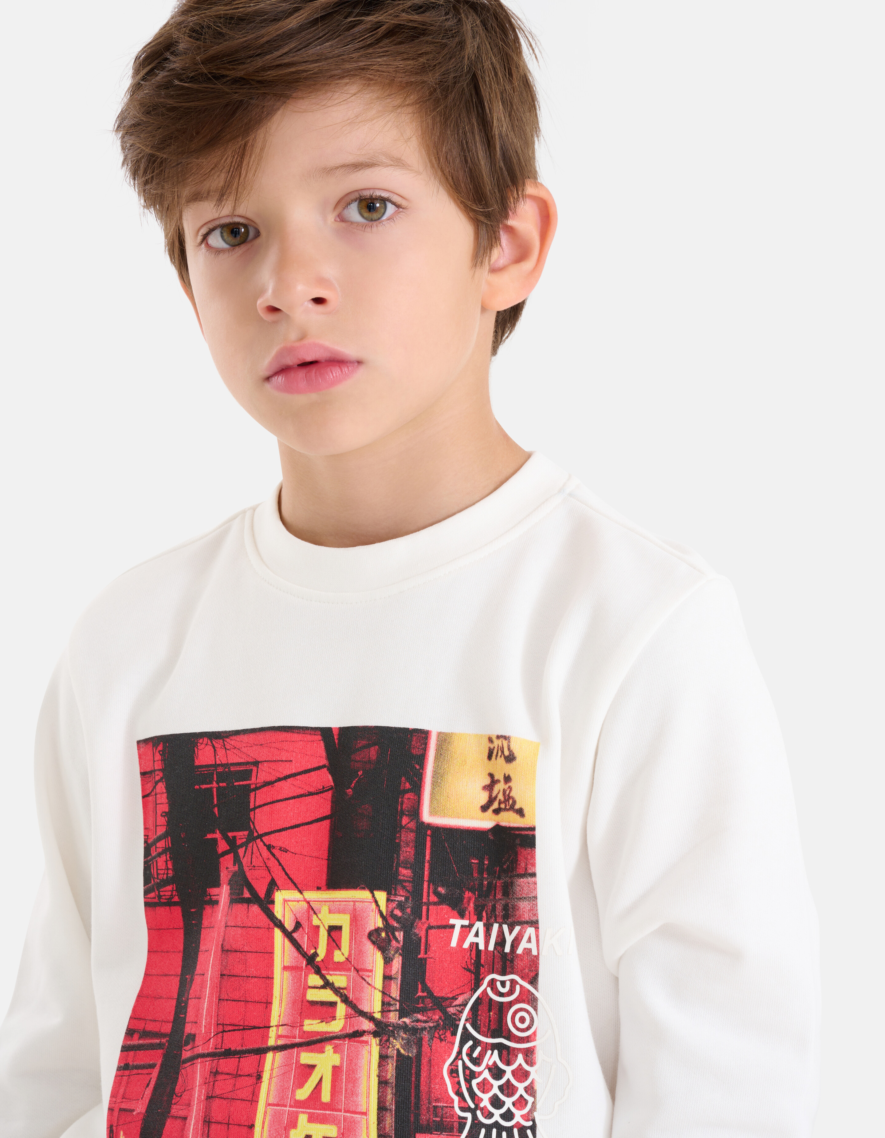 Bedruckter Pullover Off White SHOEBY BOYS